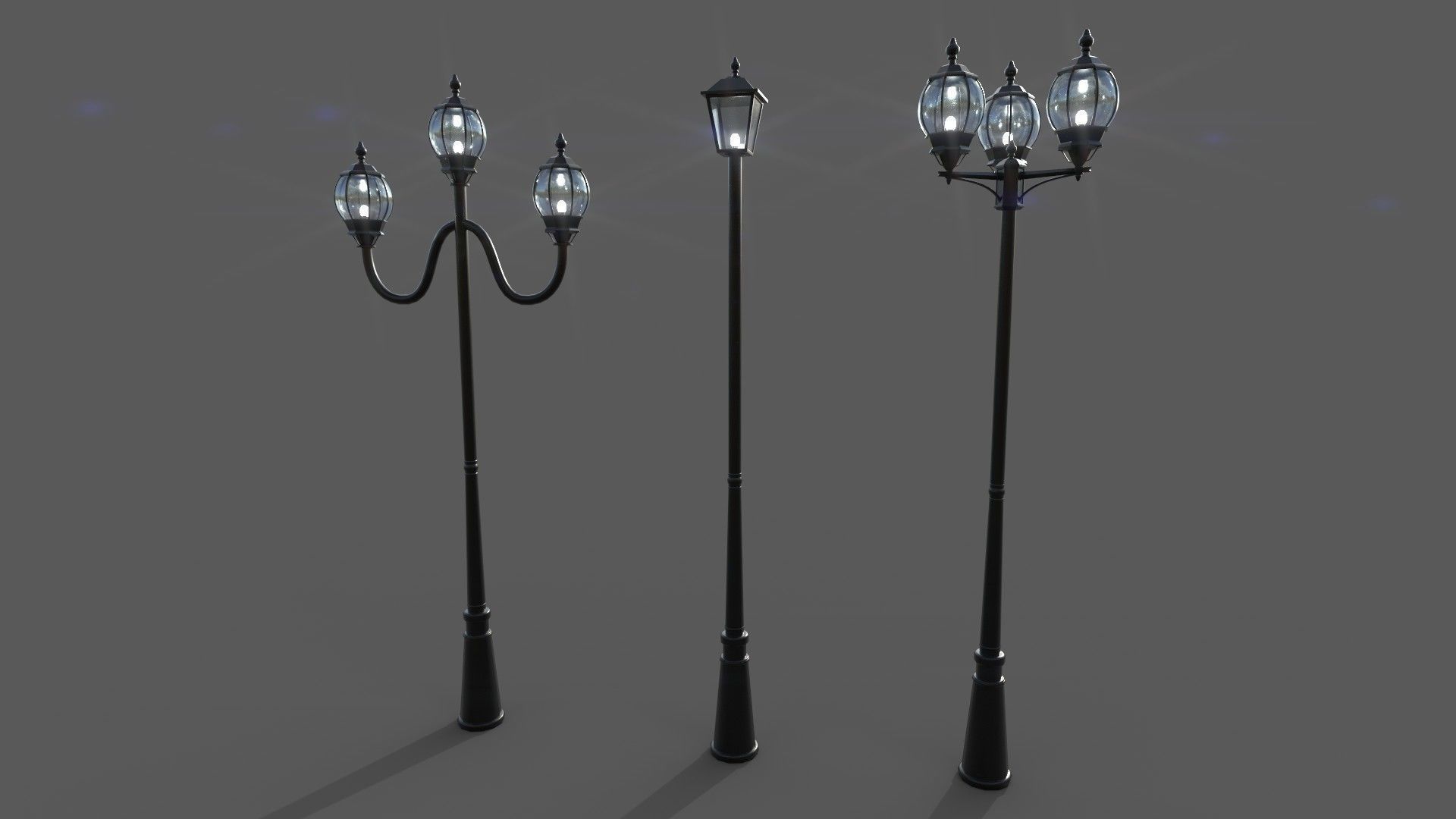 PBR Outdoor Street lamp post Low-poly 3D model_8