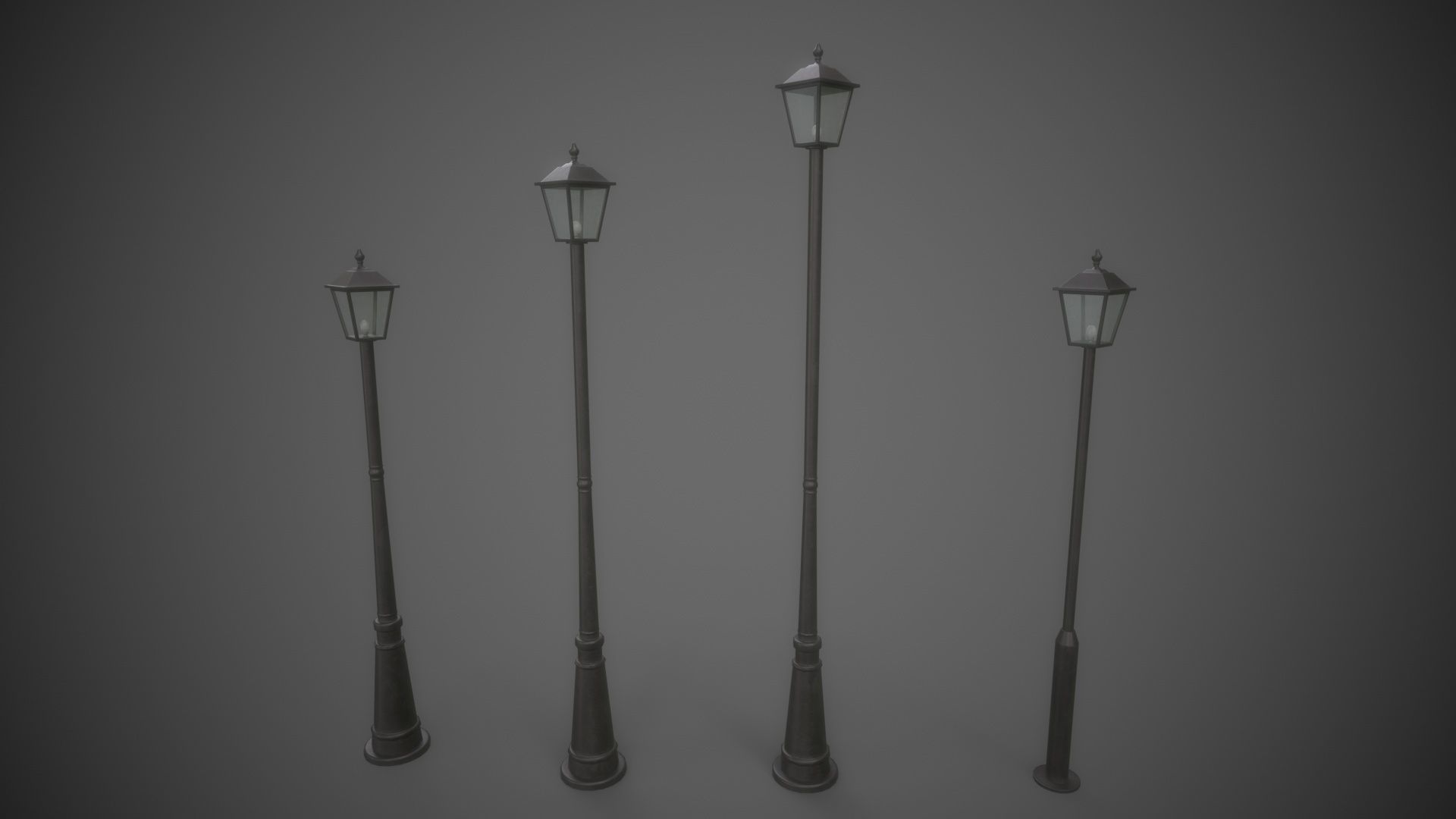 PBR Outdoor Street lamp post Low-poly 3D model_12