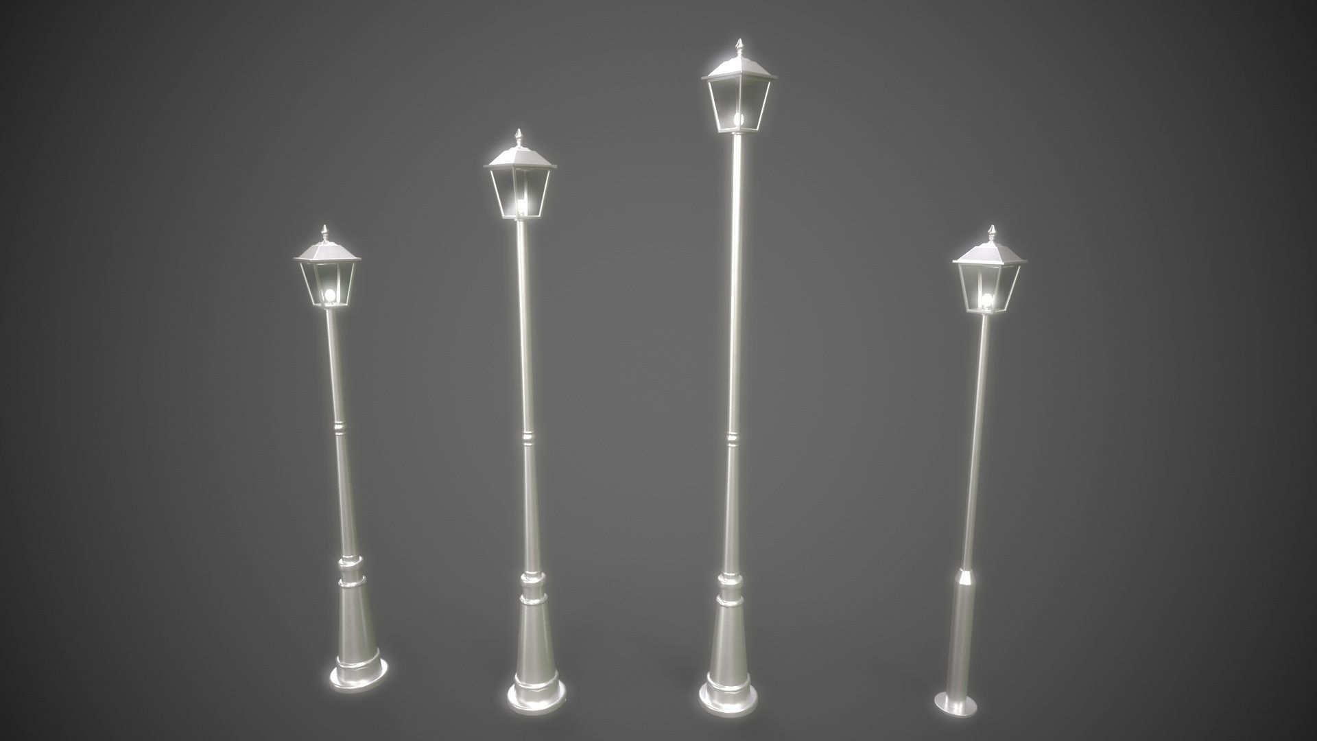 PBR Outdoor Street lamp post Low-poly 3D model_29