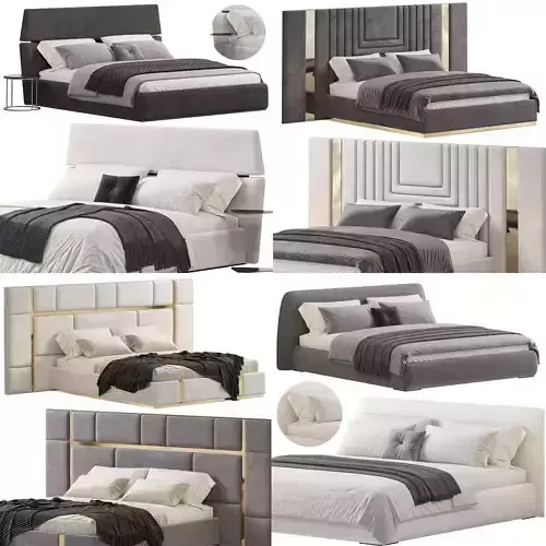 Bed Colection 1 - 4 Items 3D model 3D model