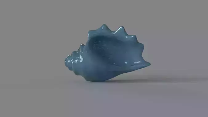 Triton Shell Steel Blue Blown Glass