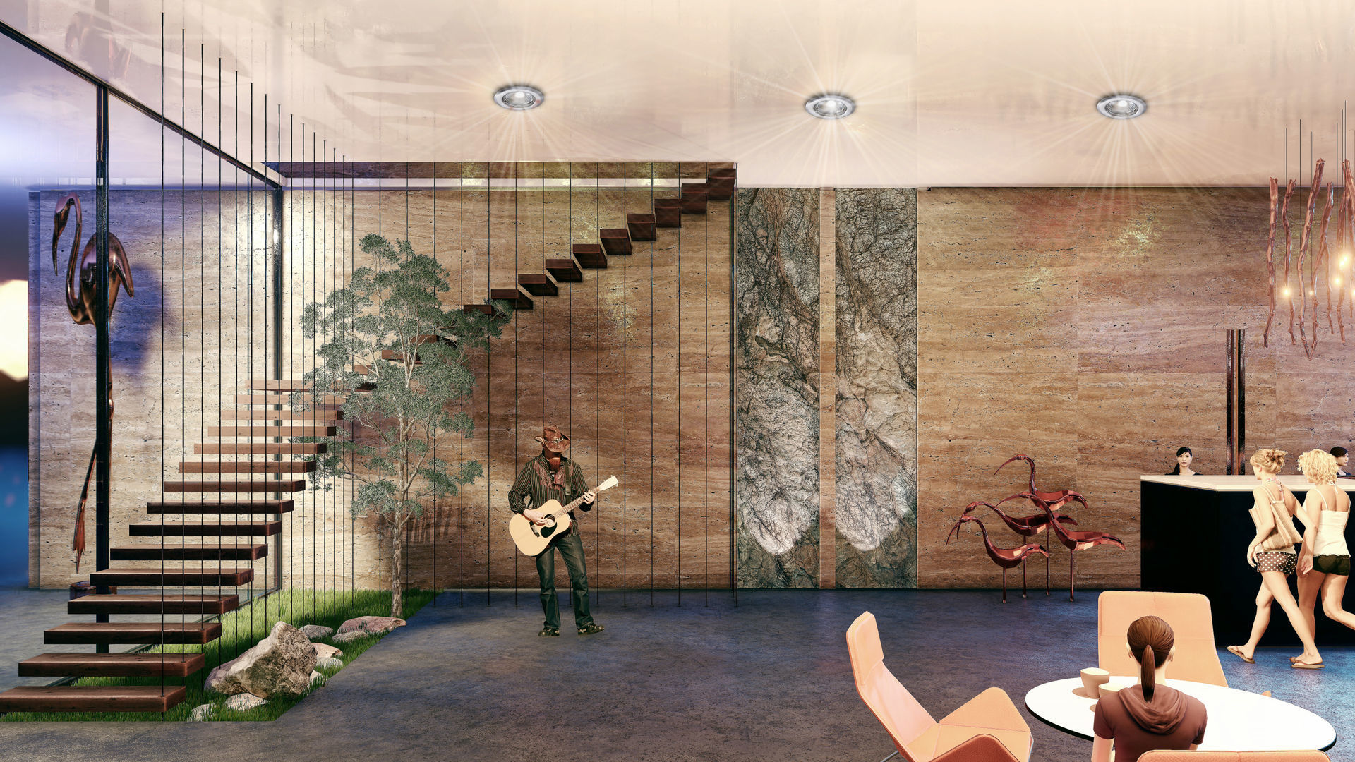 Tower in a city FULL Residential building Revit Lumion 3D model_19