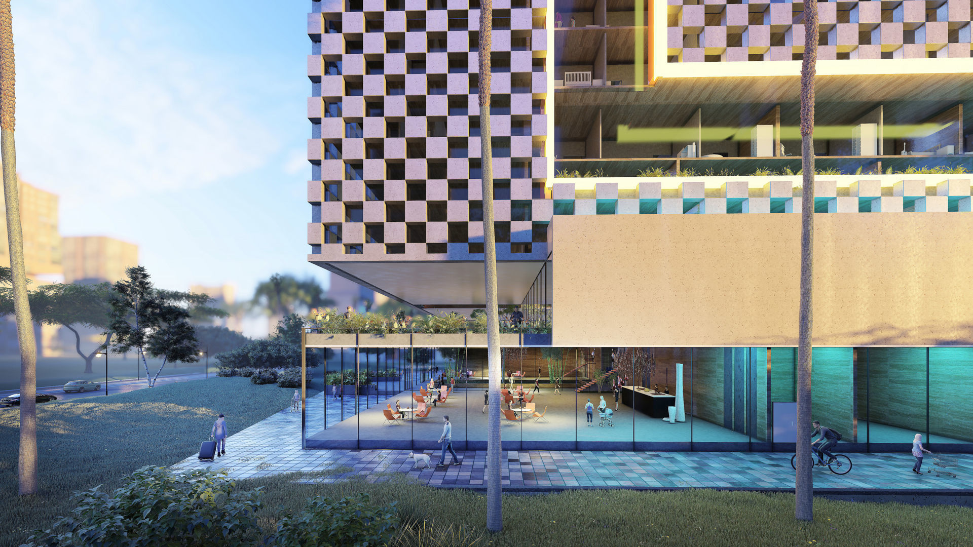 Tower in a city FULL Residential building Revit Lumion 3D model_23