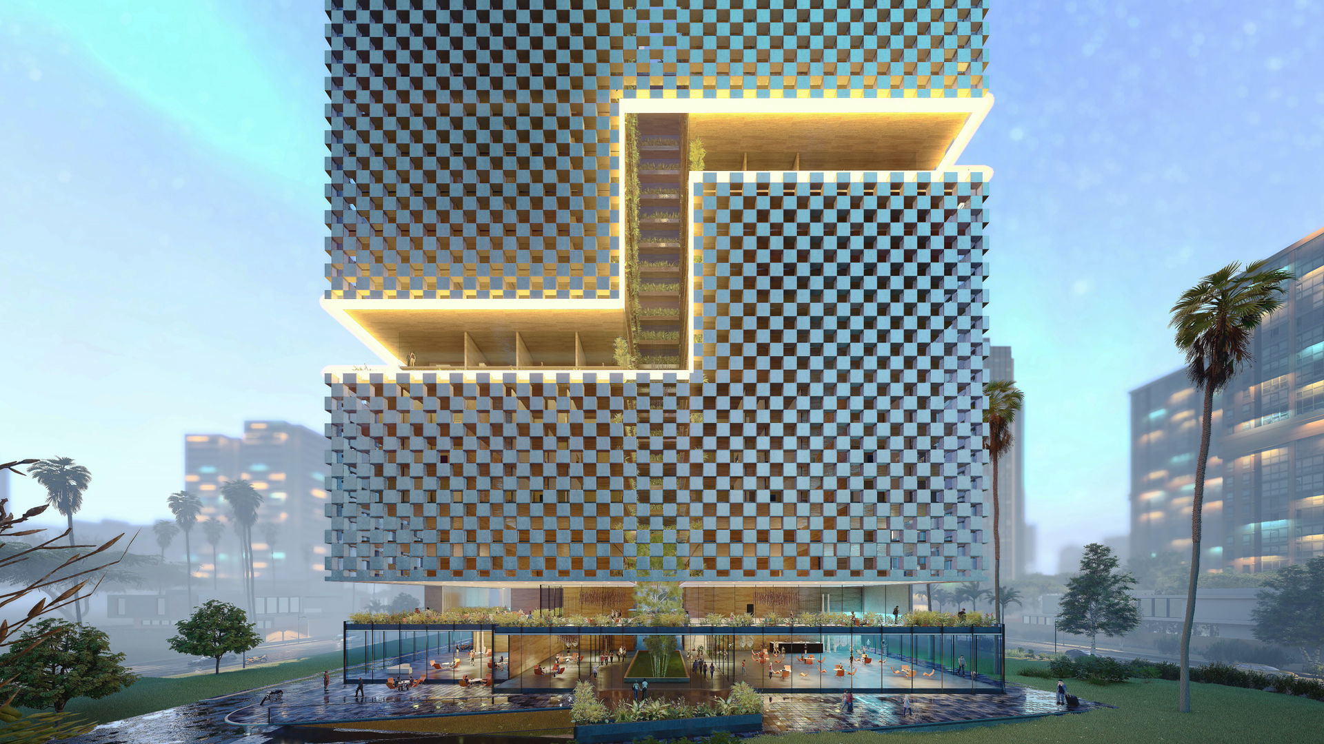 Tower in a city FULL Residential building Revit Lumion 3D model_20