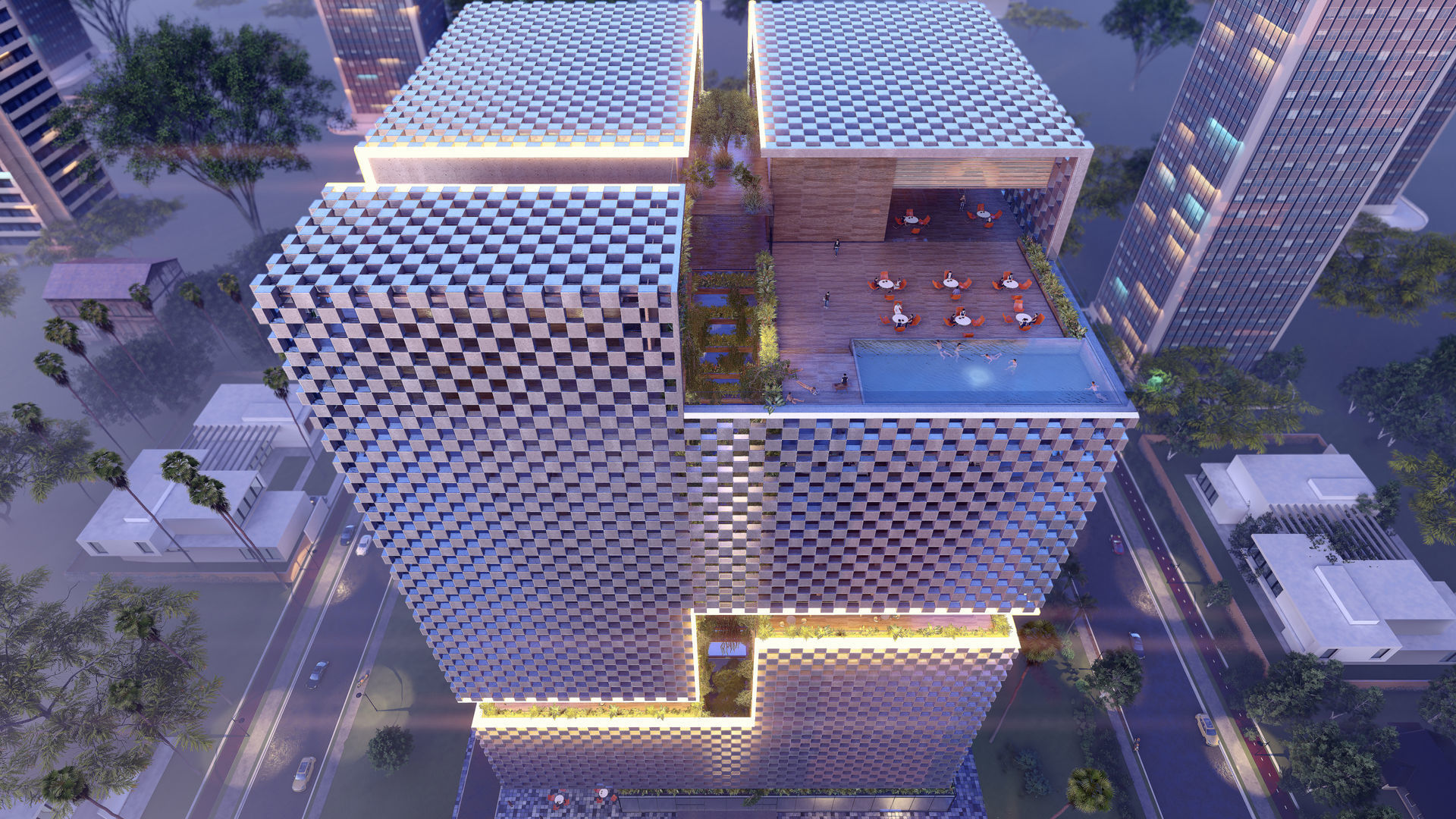 Tower in a city FULL Residential building Revit Lumion 3D model_12