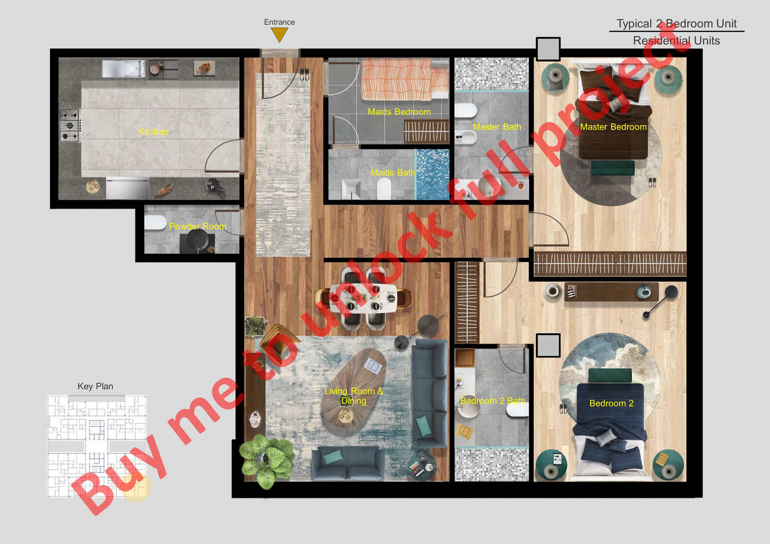 Tower in a city FULL Residential building Revit Lumion 3D model_1