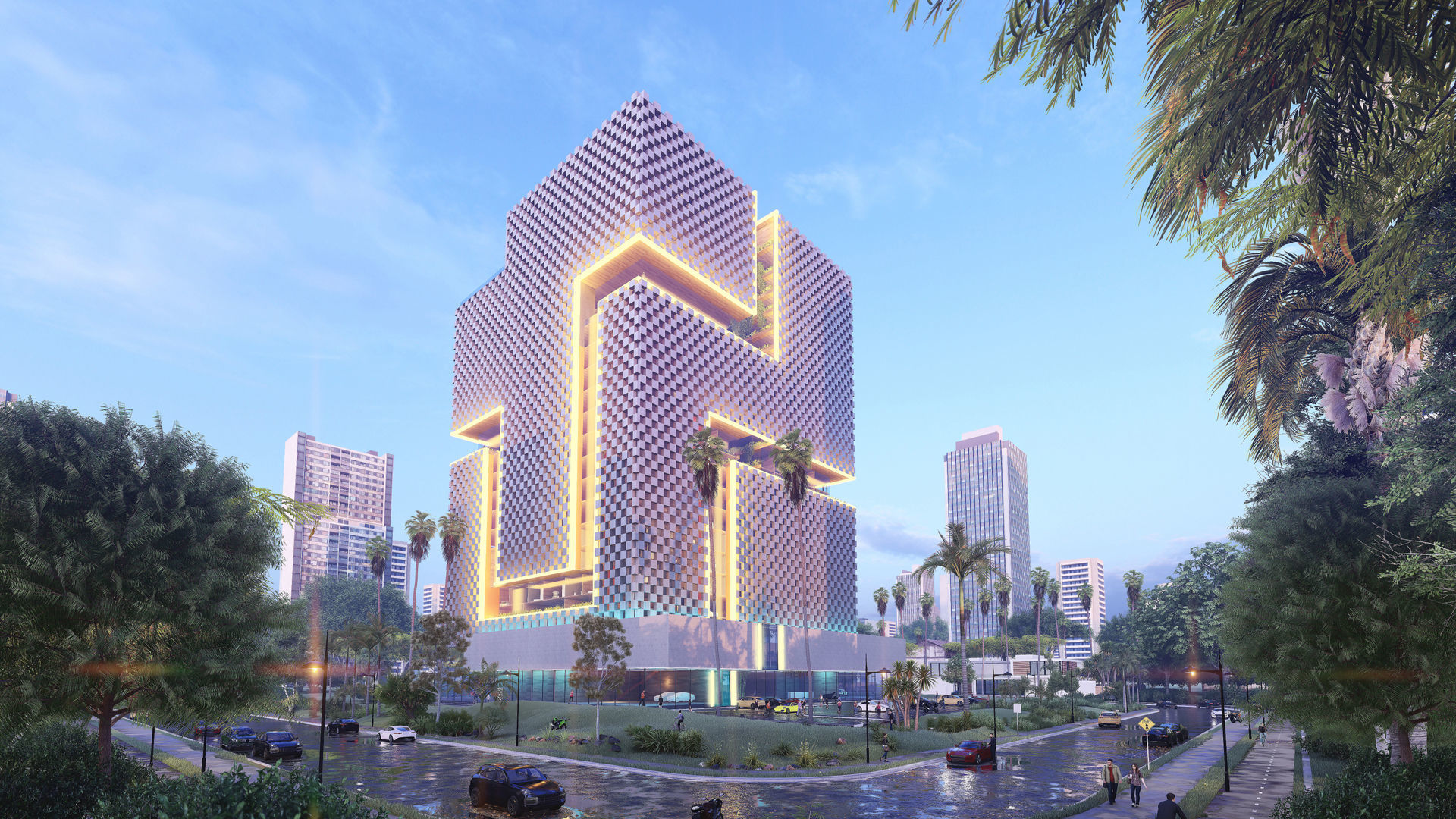 Tower in a city FULL Residential building Revit Lumion 3D model_24