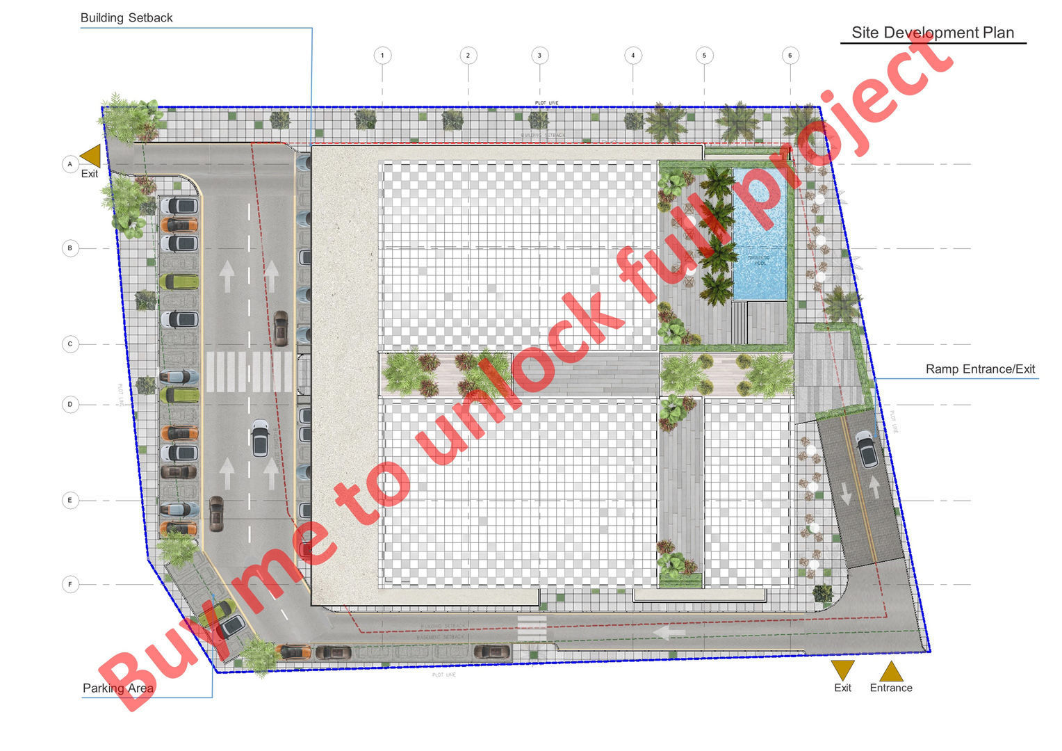 Tower in a city FULL Residential building Revit Lumion 3D model_2