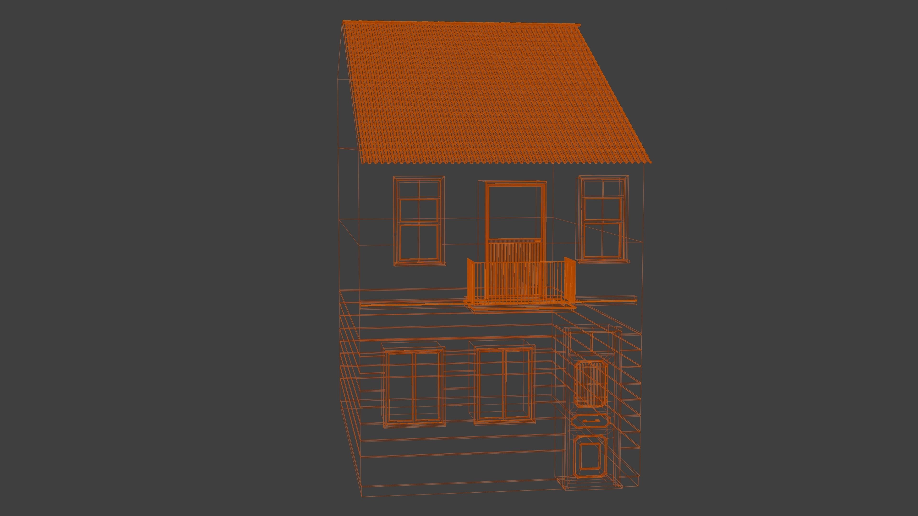 Dublex Red House 3D model_2