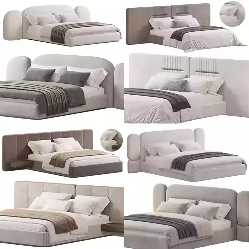 Bed Colection 1 - 4 Items 3D model 3D model
