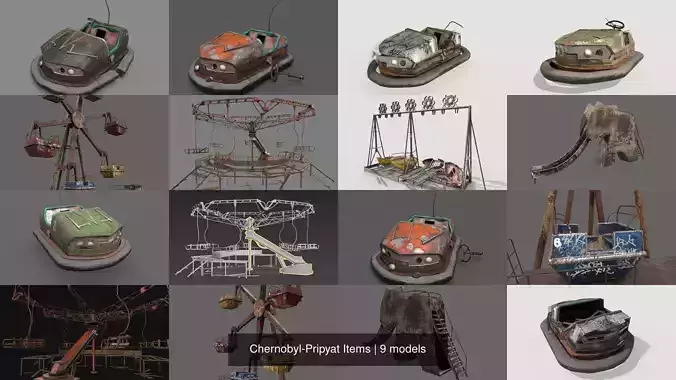  Chernobyl-Pripyat Items 3D Model Collection