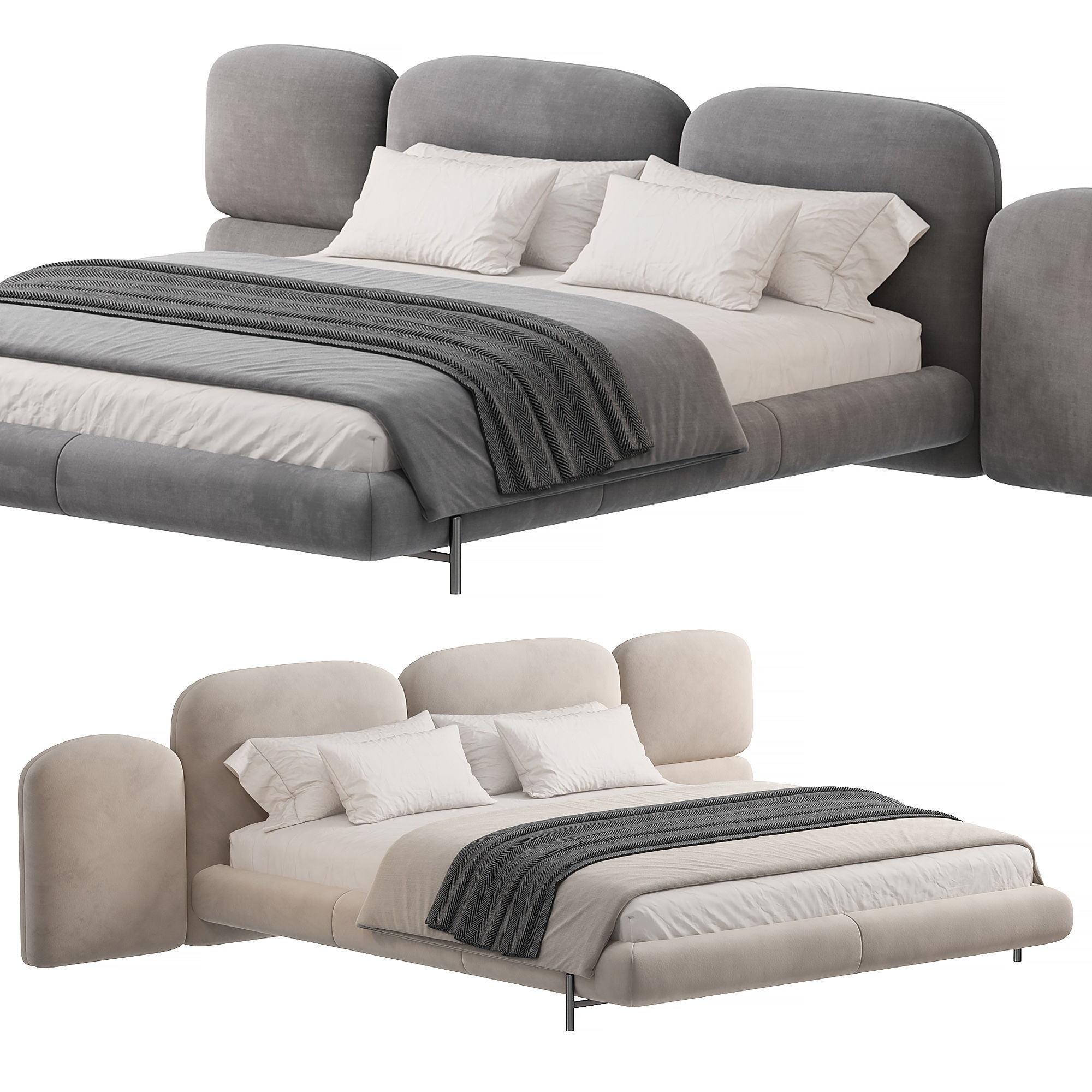 Bed Colection 1 - 4 Items 3D model 3D model 3D model 3D model_1