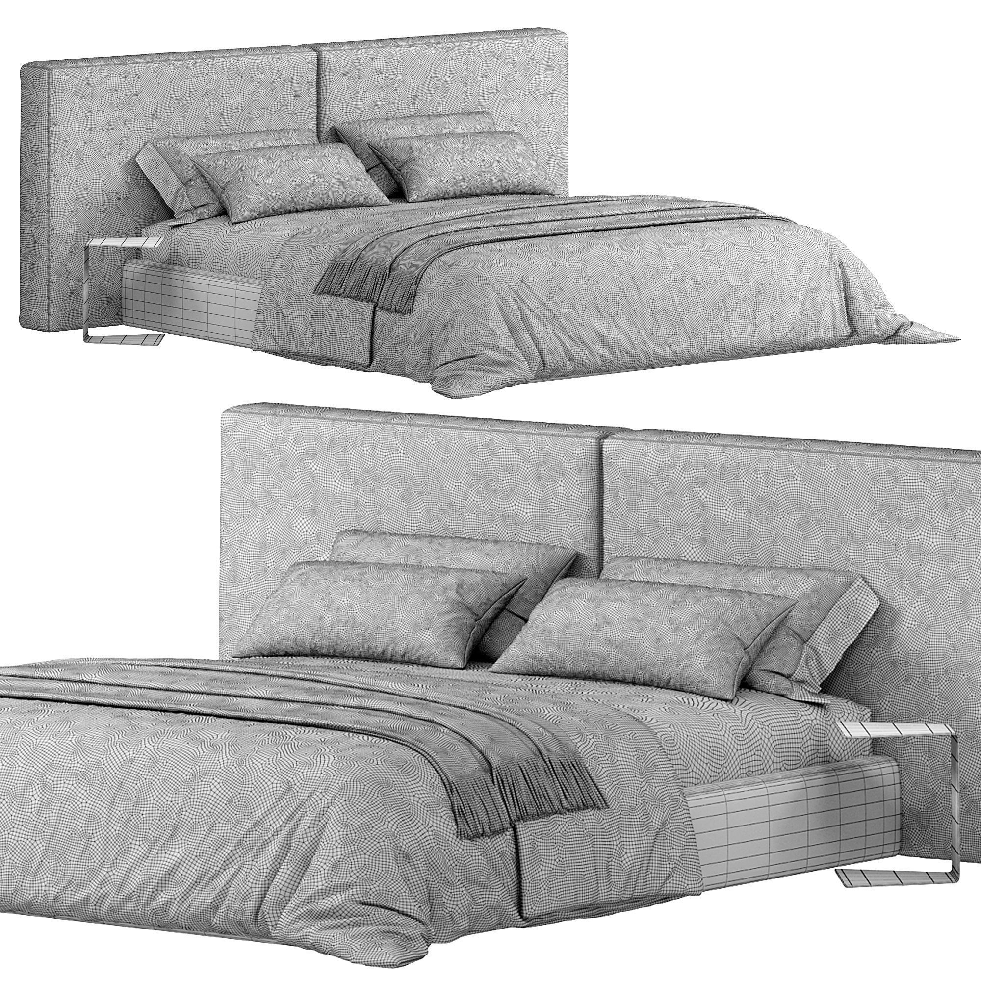 Bed Colection 1 - 4 Items 3D model 3D model 3D model 3D model_20