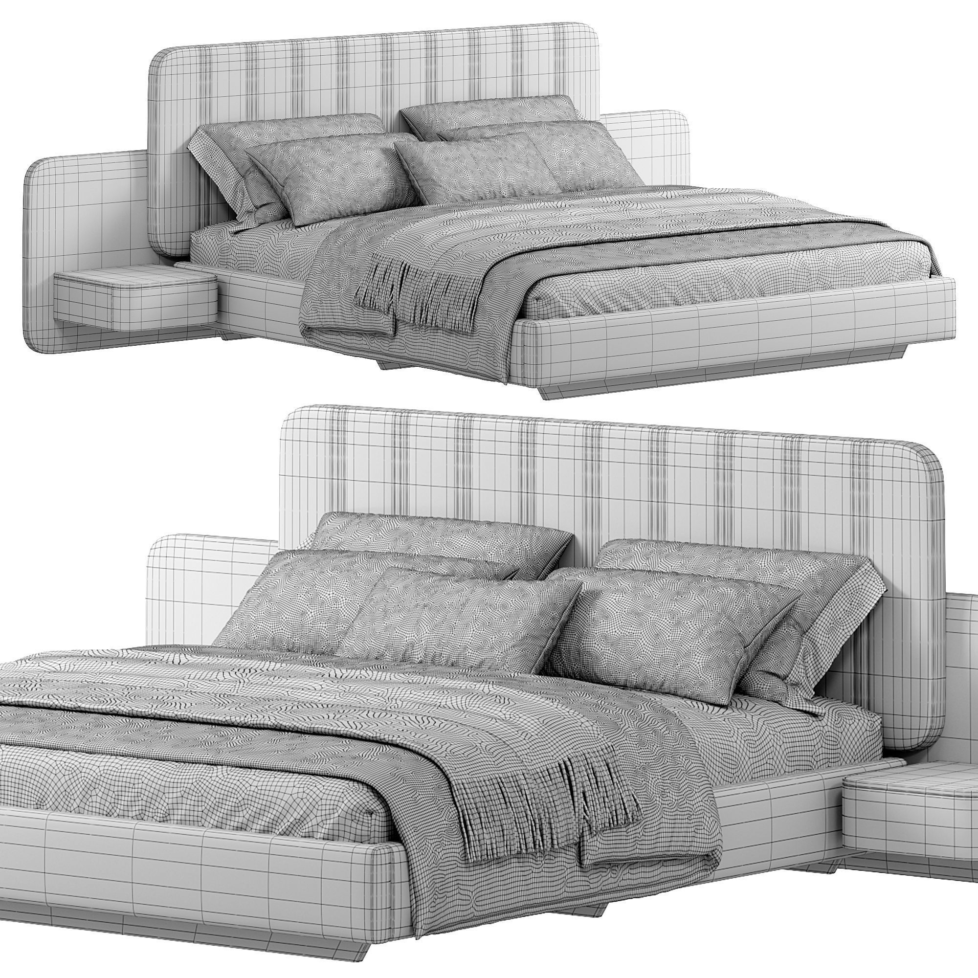 Bed Colection 1 - 4 Items 3D model 3D model 3D model 3D model_19