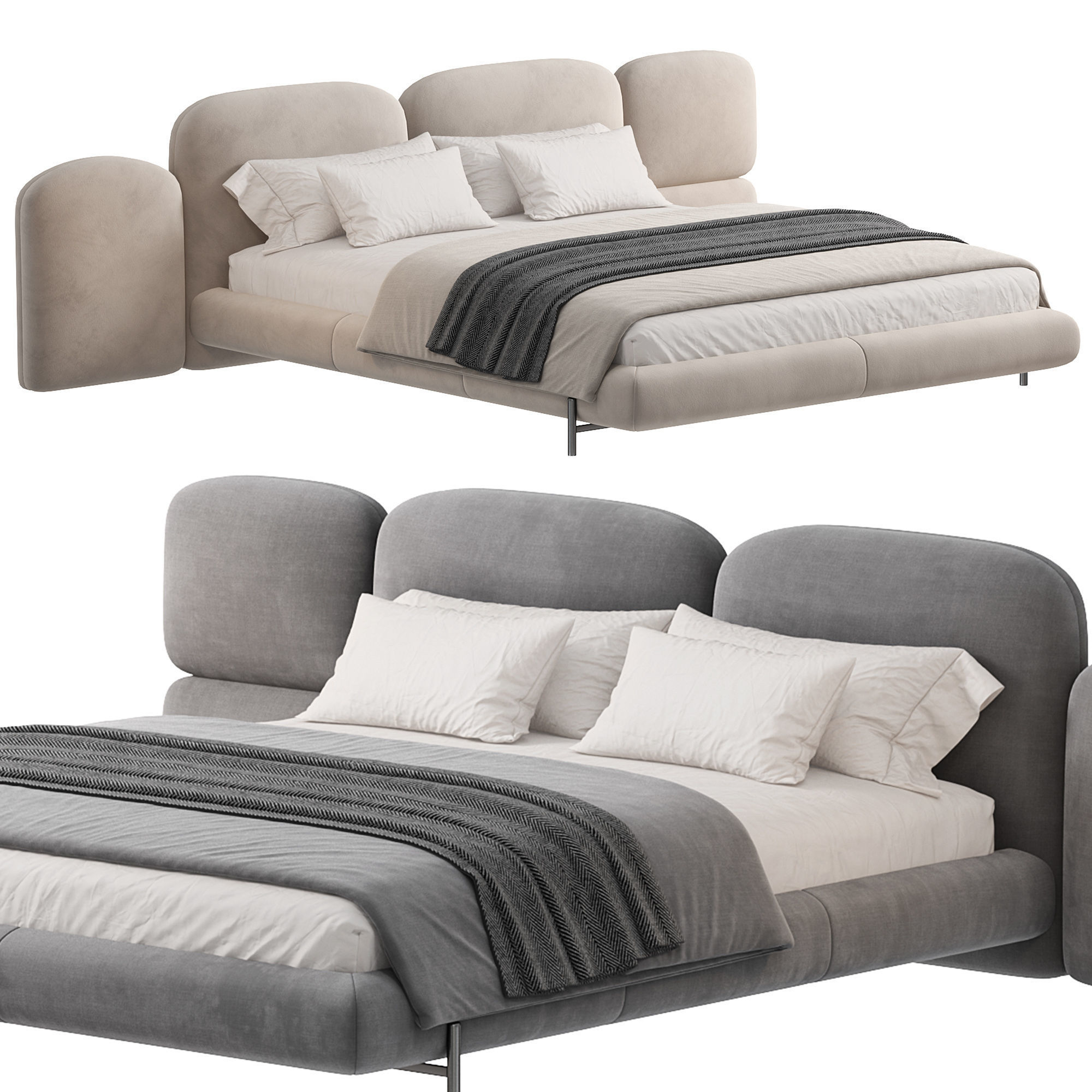 Bed Colection 1 - 4 Items 3D model 3D model 3D model 3D model_11