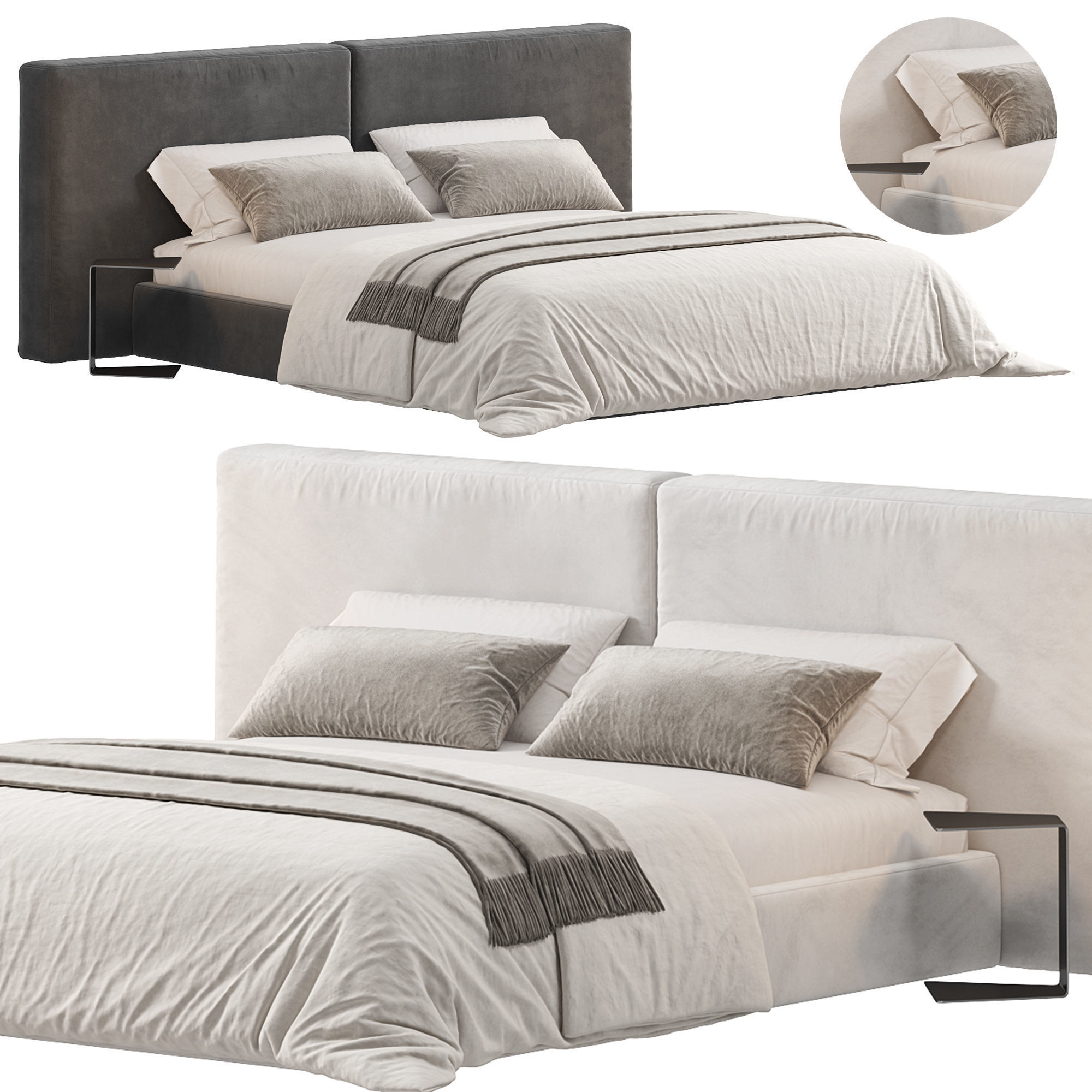 Bed Colection 1 - 4 Items 3D model 3D model 3D model 3D model_2