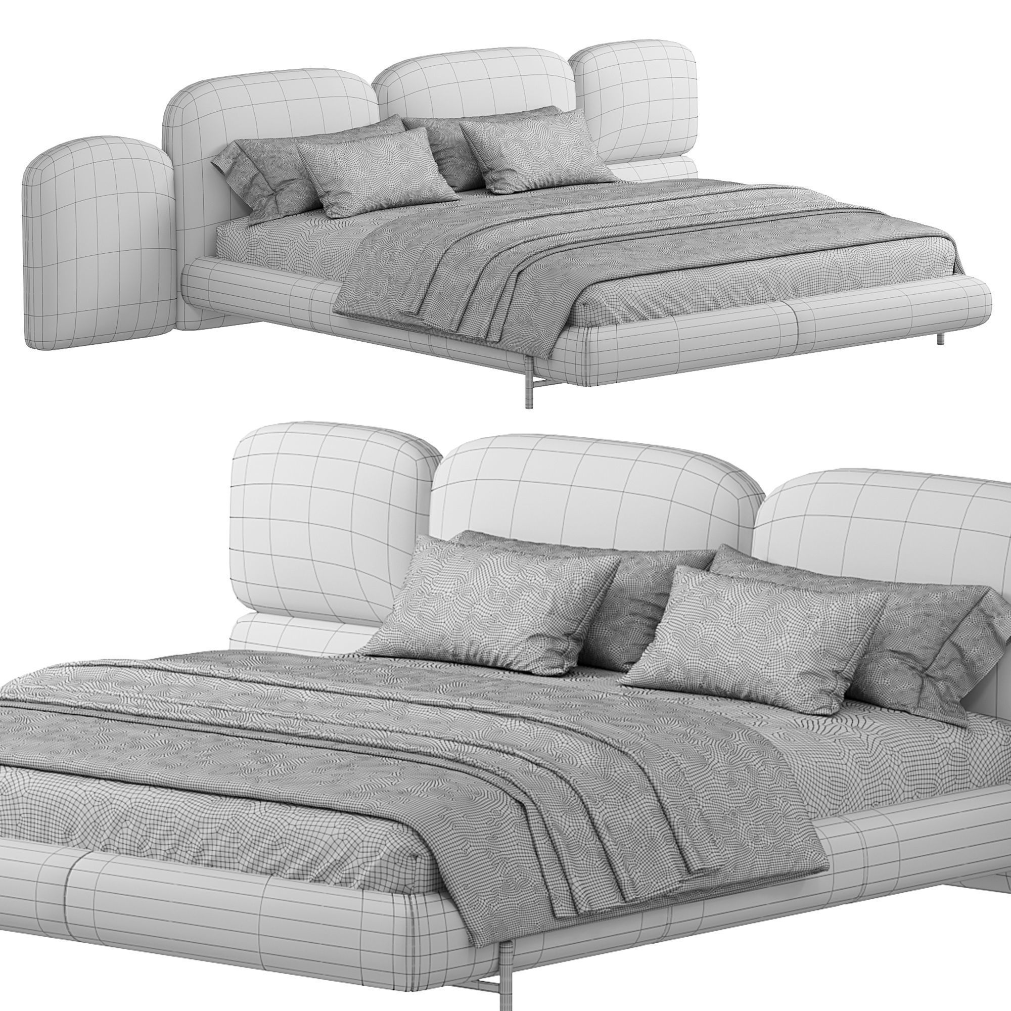 Bed Colection 1 - 4 Items 3D model 3D model 3D model 3D model_18