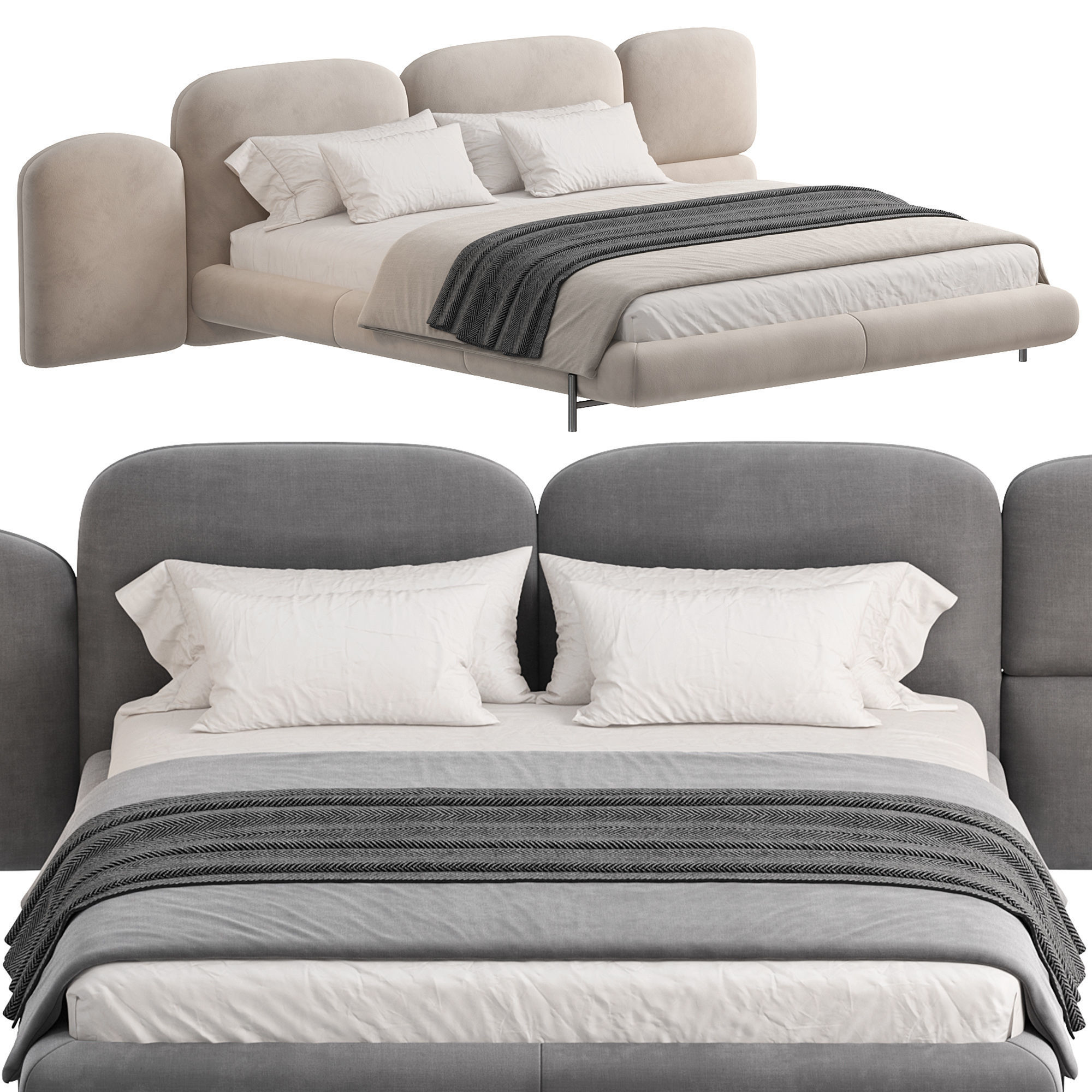 Bed Colection 1 - 4 Items 3D model 3D model 3D model 3D model_4