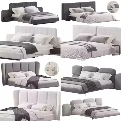 Bed Colection 1 - 4 Items 3D model 3D model 3D model