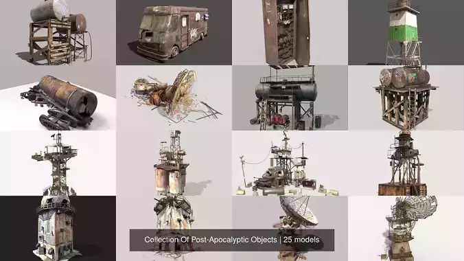 Post-Apocalyptic Objects 3D Model Collection