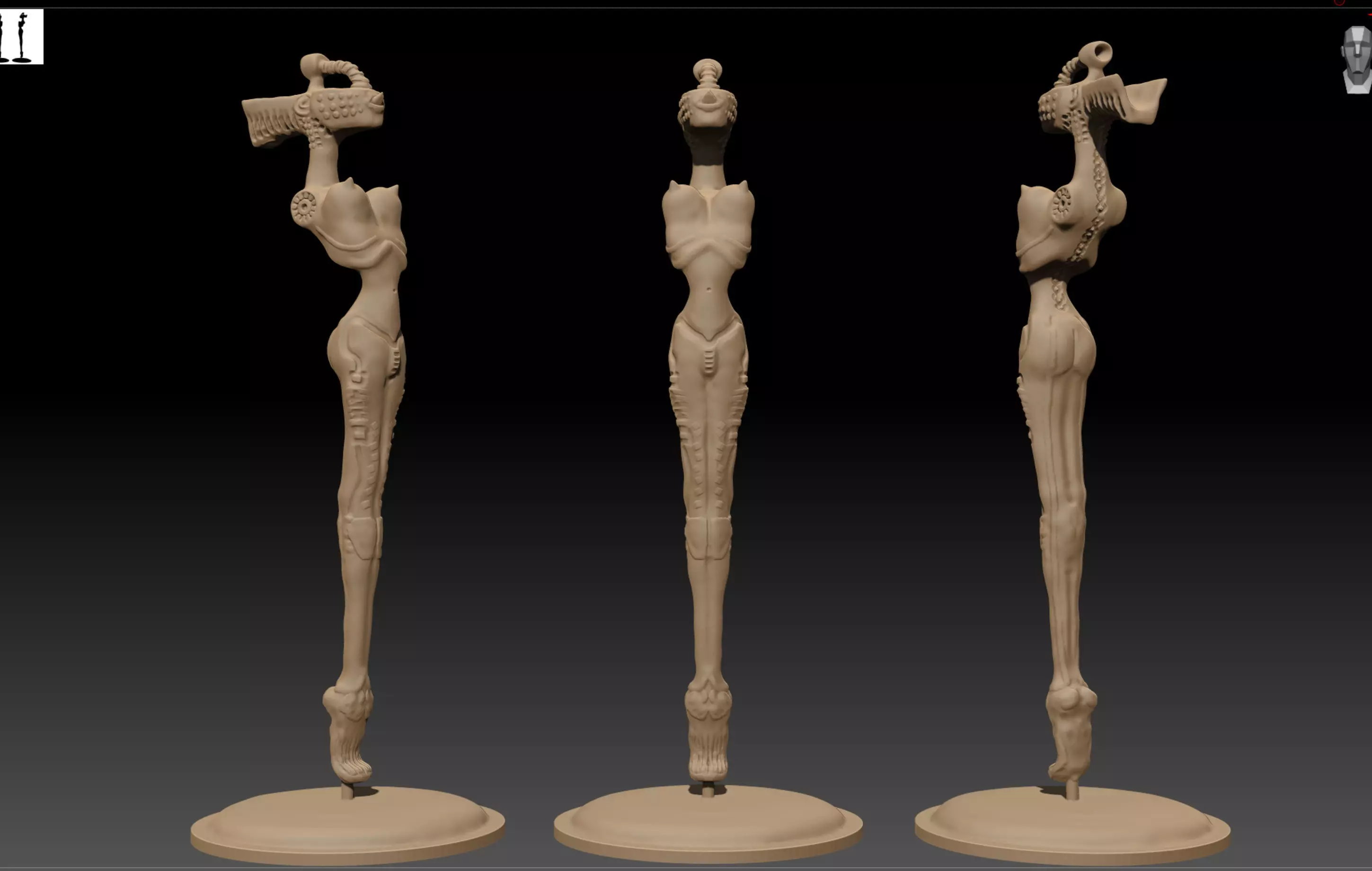 HR Giger Korn mic stand figure 3D print model_0