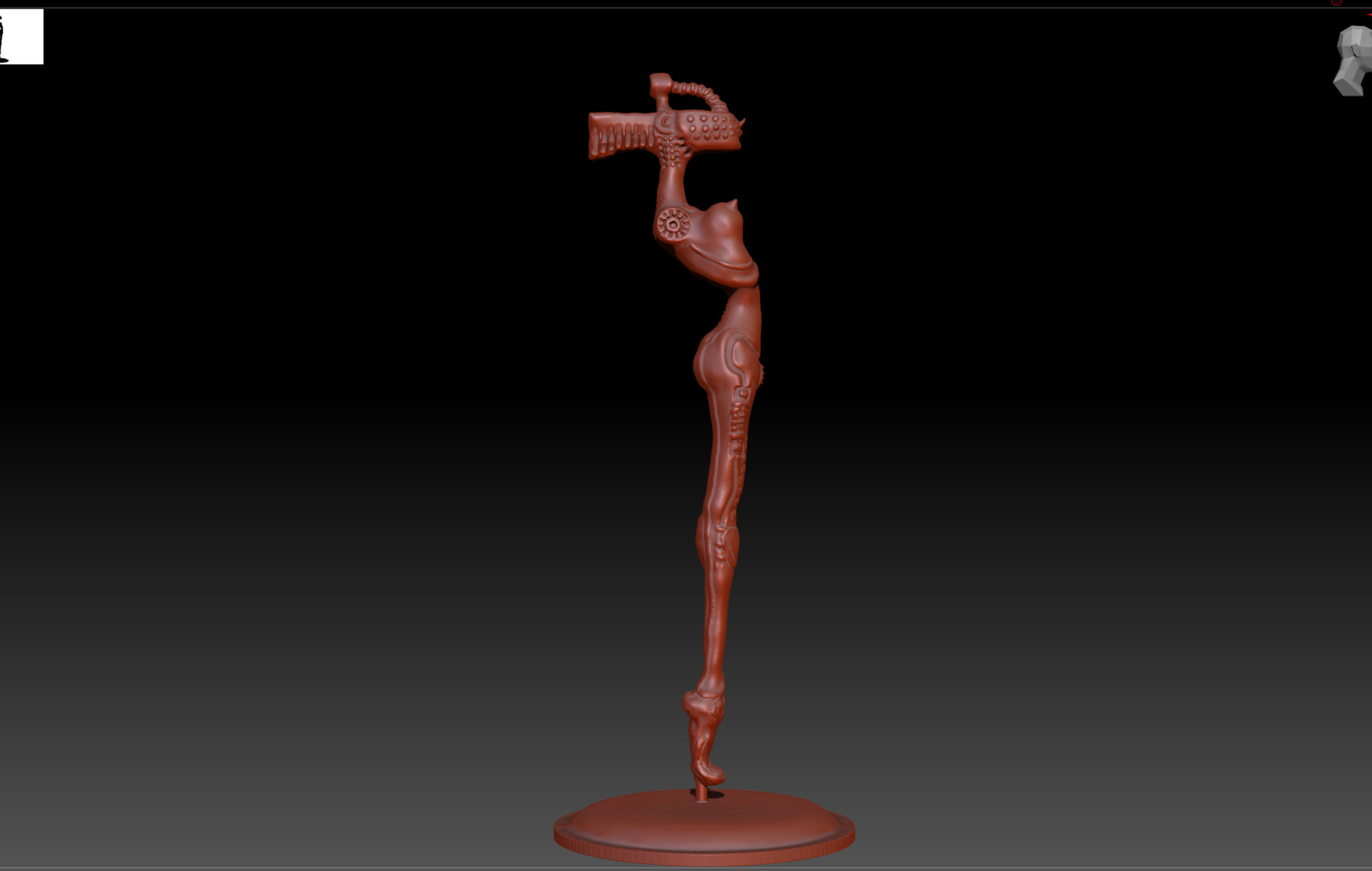 HR Giger Korn mic stand figure 3D print model_7