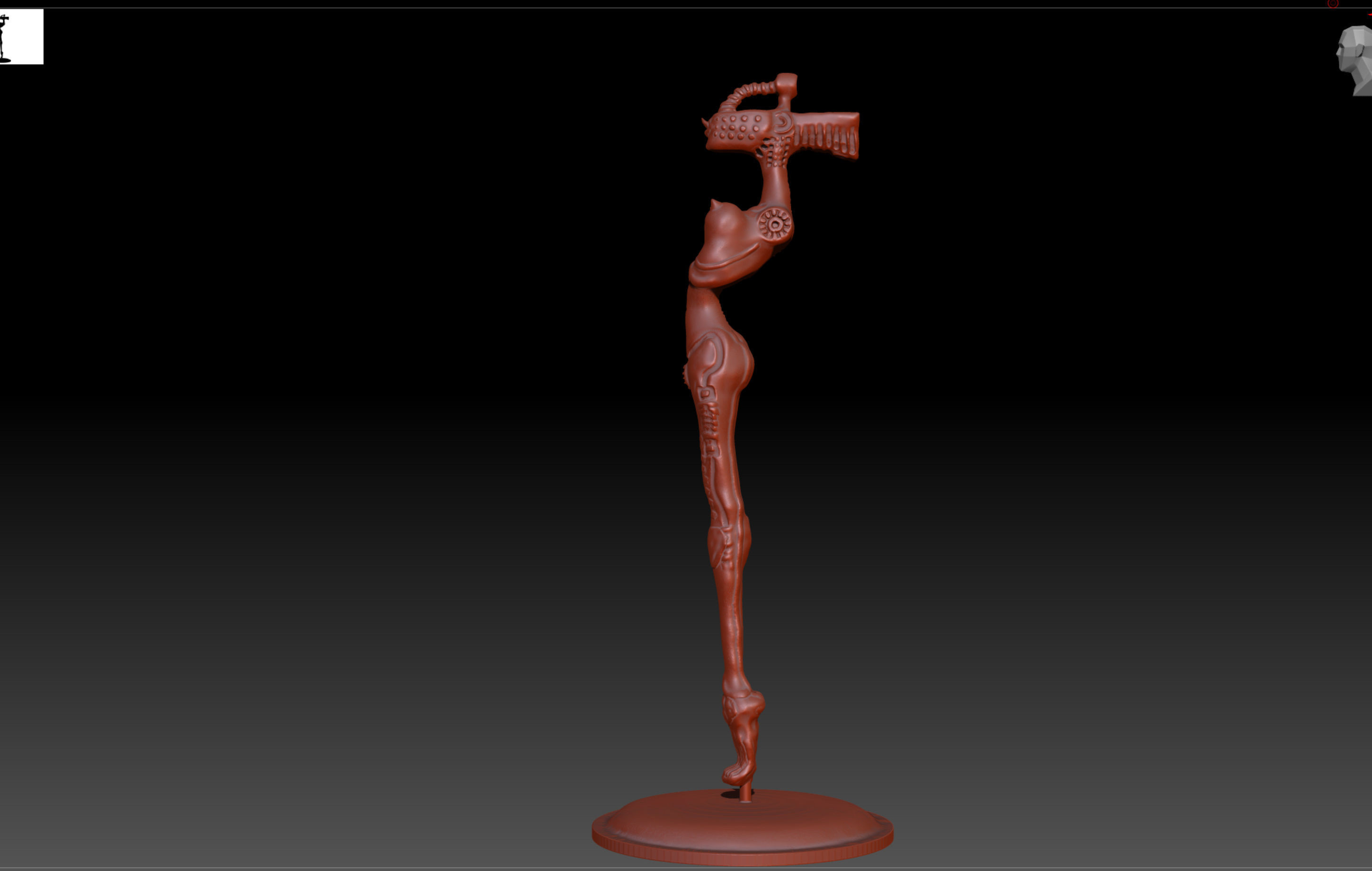 HR Giger Korn mic stand figure 3D print model_3