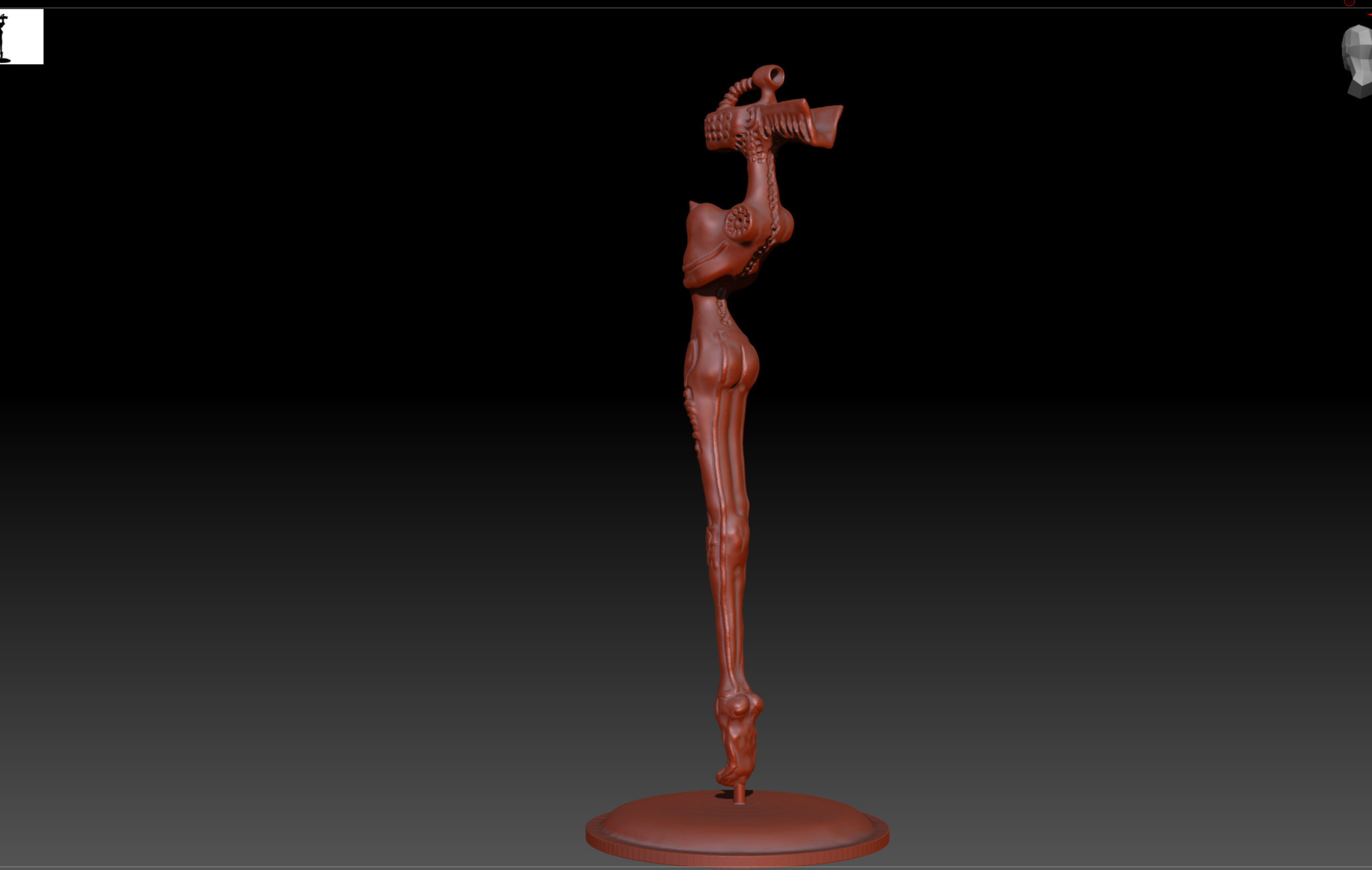 HR Giger Korn mic stand figure 3D print model_4