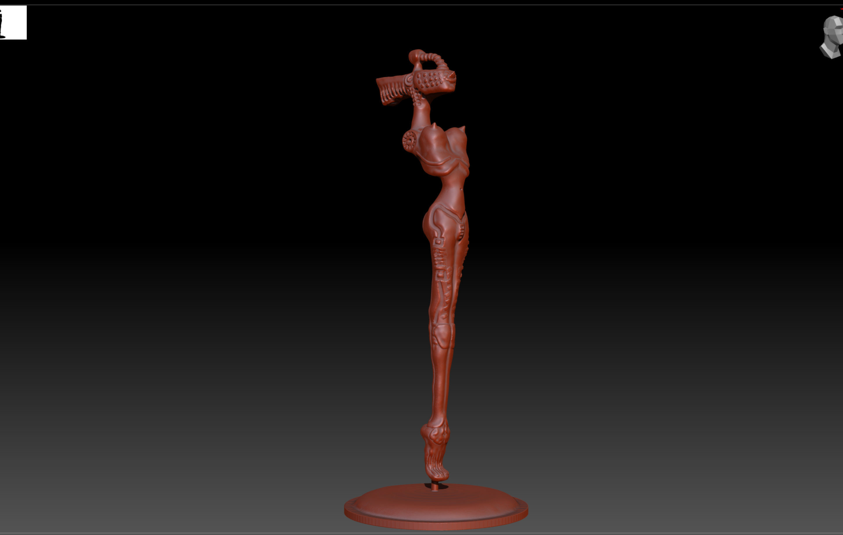 HR Giger Korn mic stand figure 3D print model_8