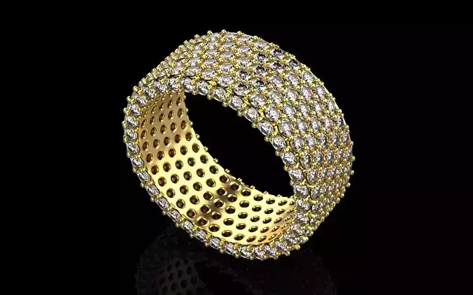 Ring 3D Print Model with beads