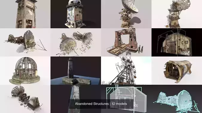 Abandoned Structures 3D Model Collection