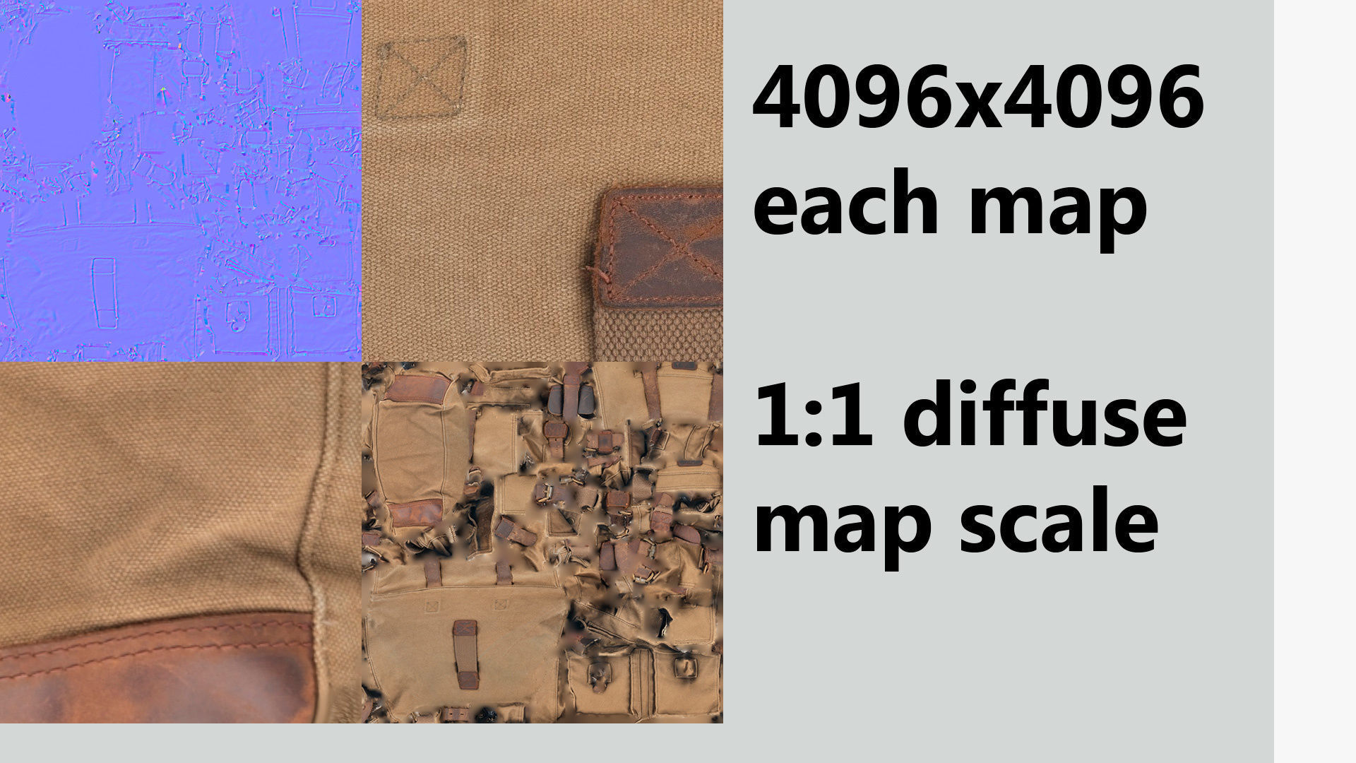 urban military style canvas leather shoulder bag 3D model_7