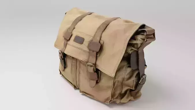 urban military style canvas leather shoulder bag