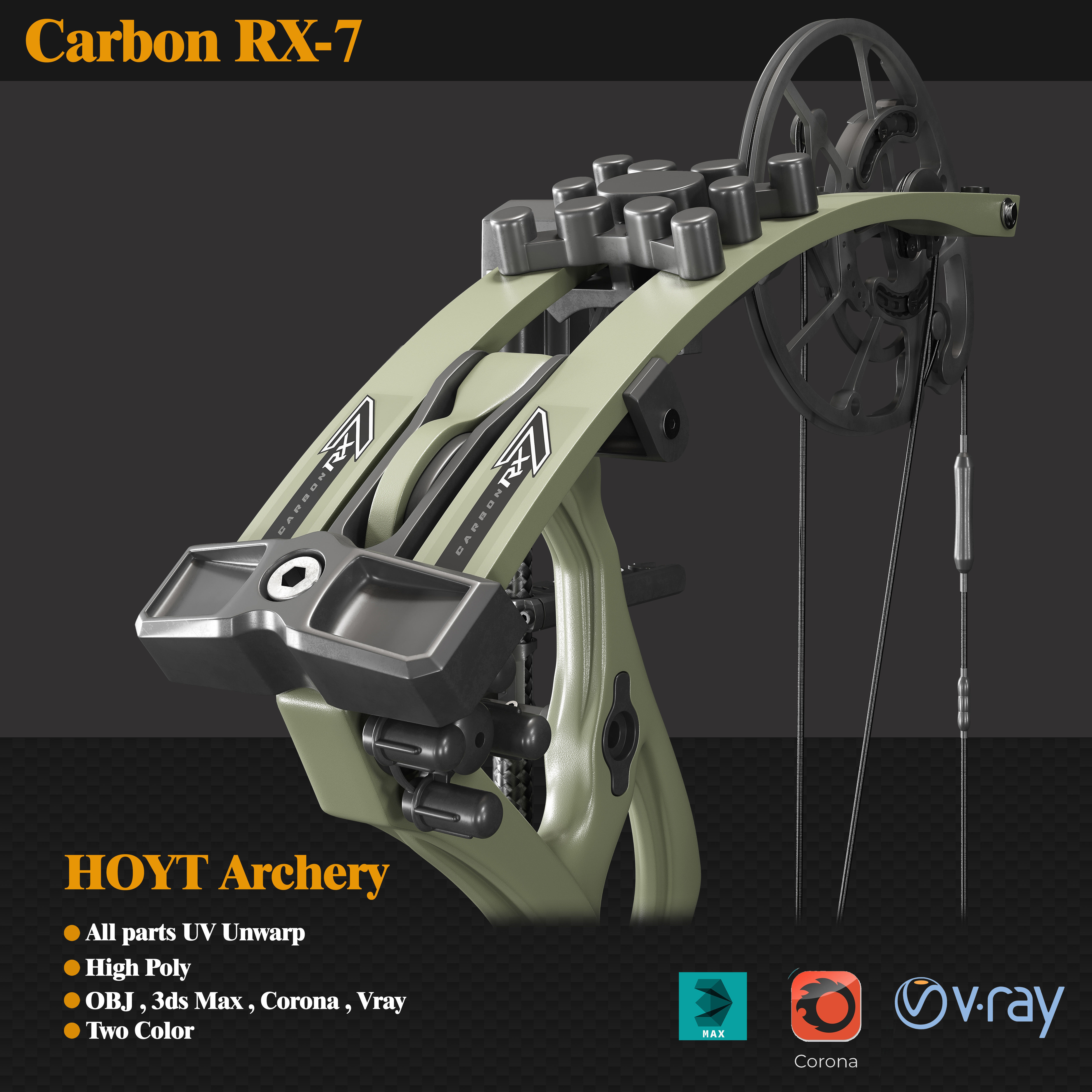 Carbon-rx7 carbon hoyo archery 3D model | CGTrader