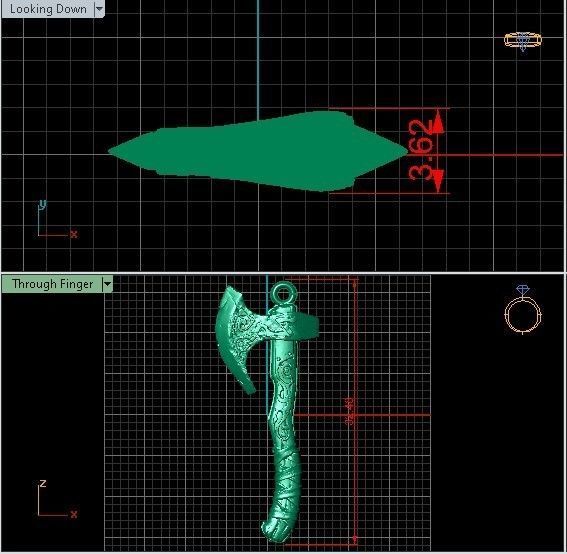 Viking Ax Jewelry 3D print model_5
