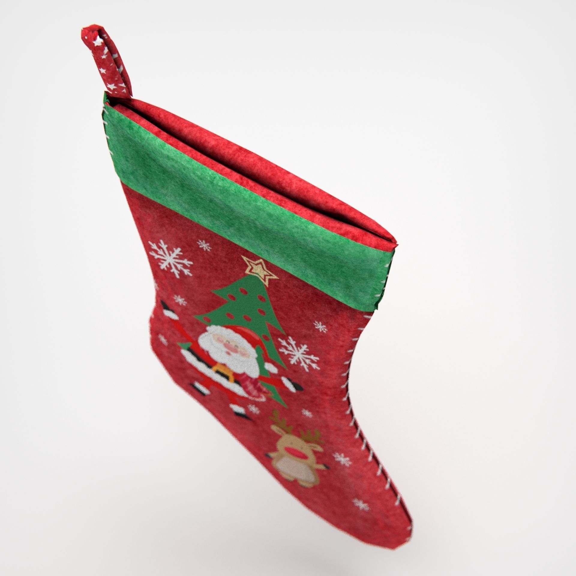 Christmas Stocking Low-poly 3D model_12