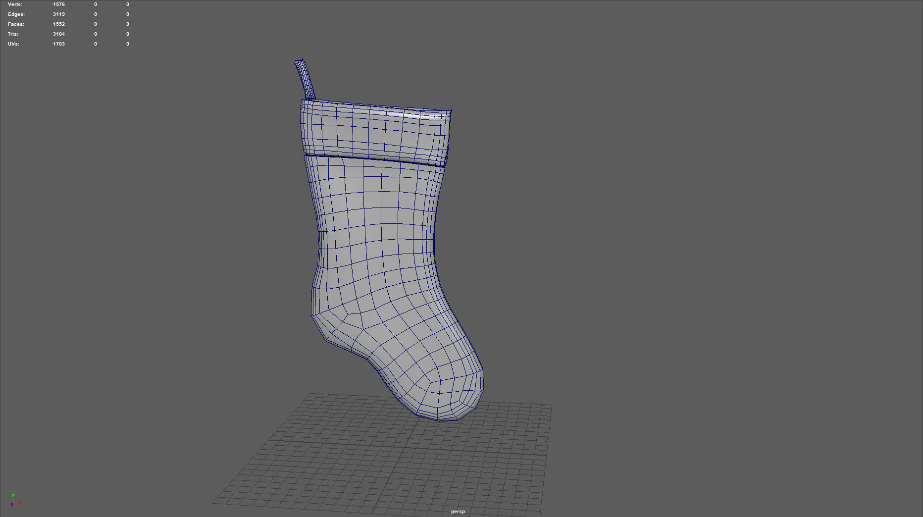 Christmas Stocking Low-poly 3D model_6