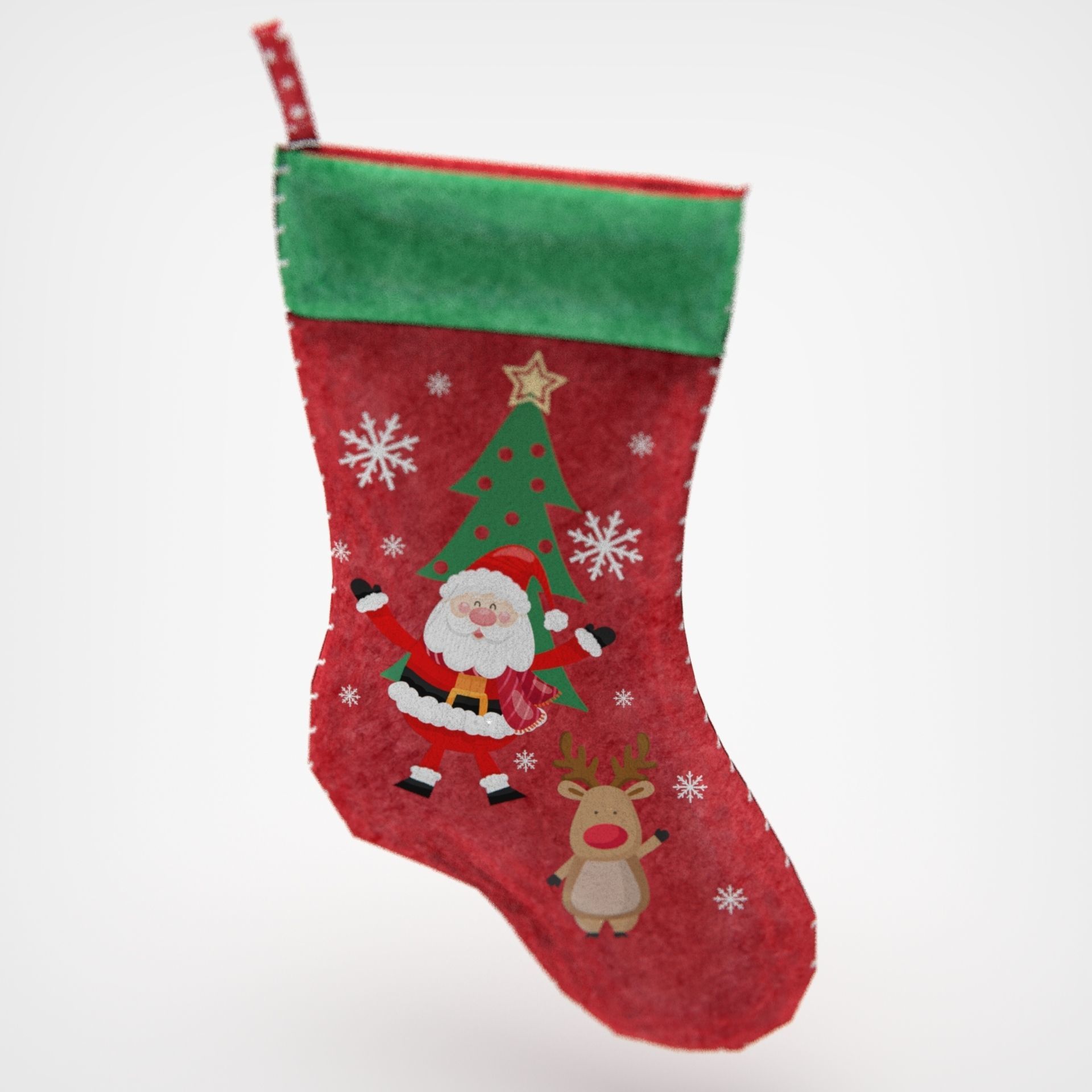 Christmas Stocking Low-poly 3D model_13