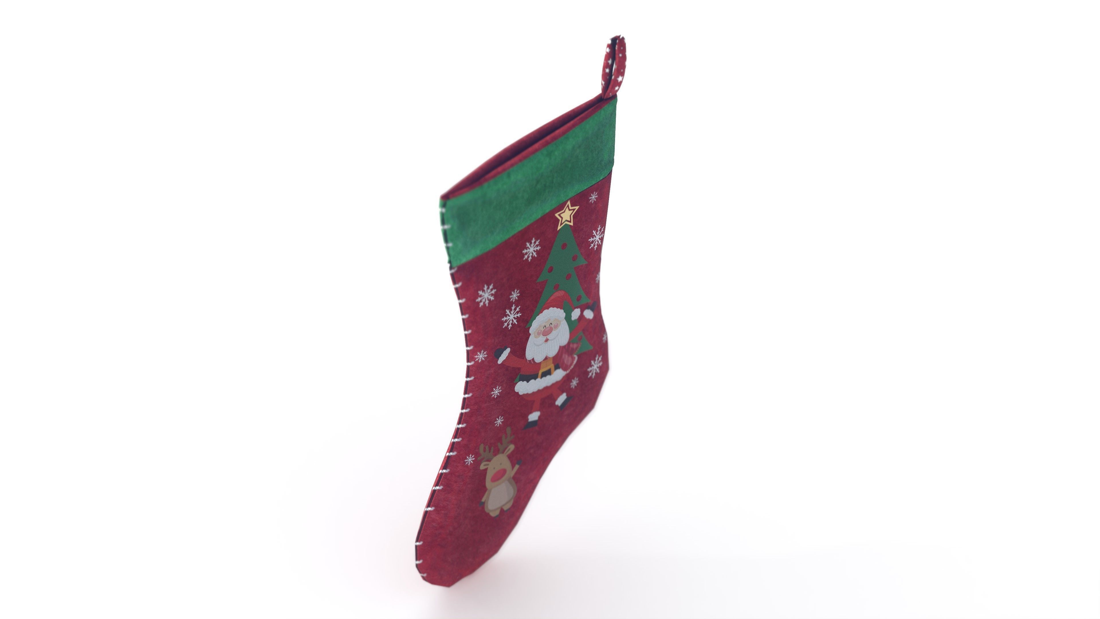 Christmas Stocking Low-poly 3D model_15