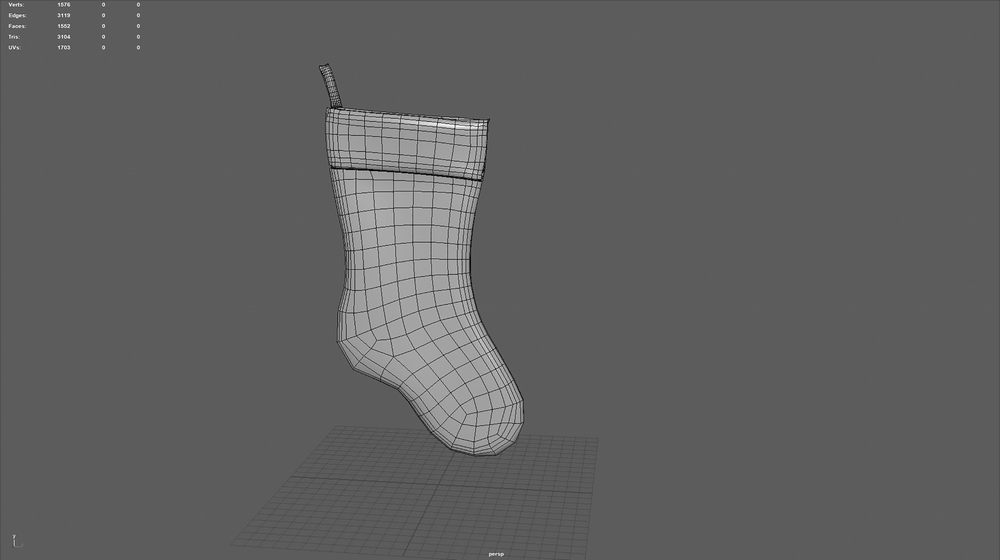 Christmas Stocking Low-poly 3D model_11