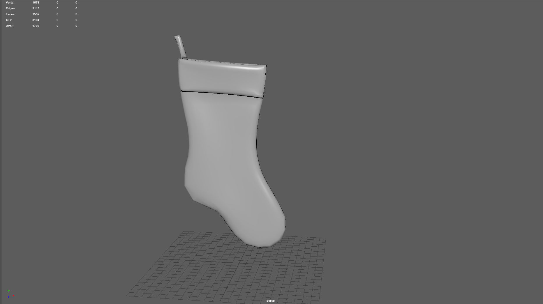 Christmas Stocking Low-poly 3D model_5