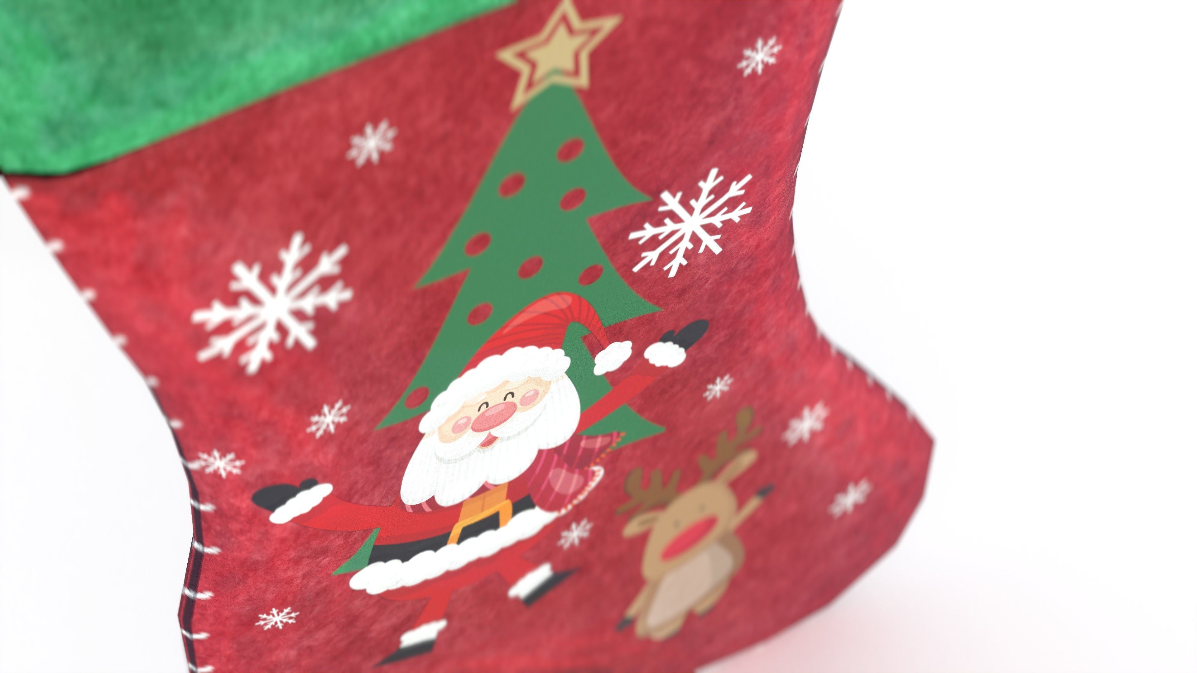 Christmas Stocking Low-poly 3D model_16