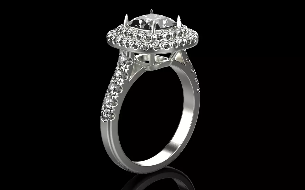 Ring 3D Print Model gold with diamonds 3D print model_0