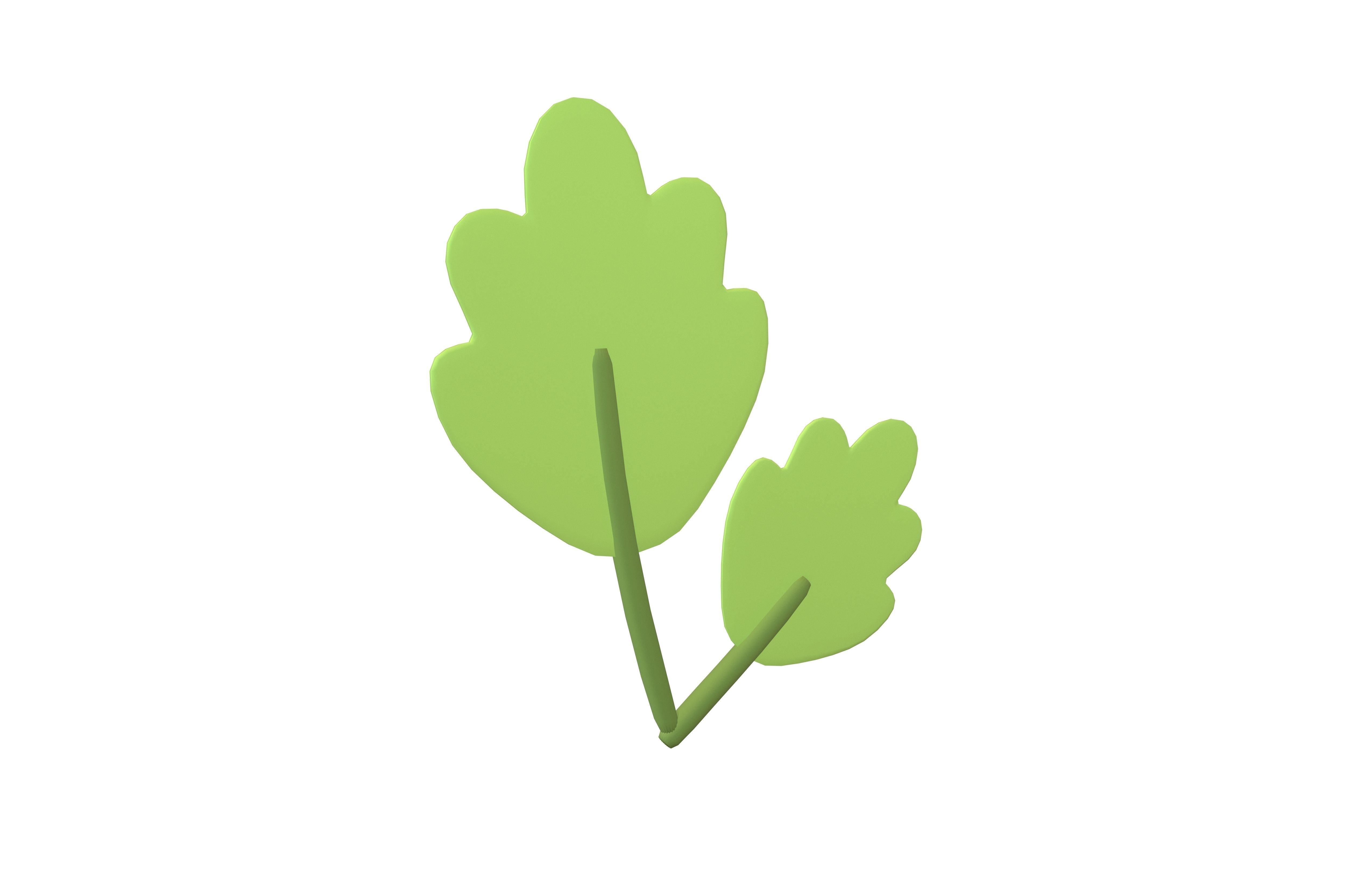 Cartoon Leaf v9 001 Low-poly 3D model_3