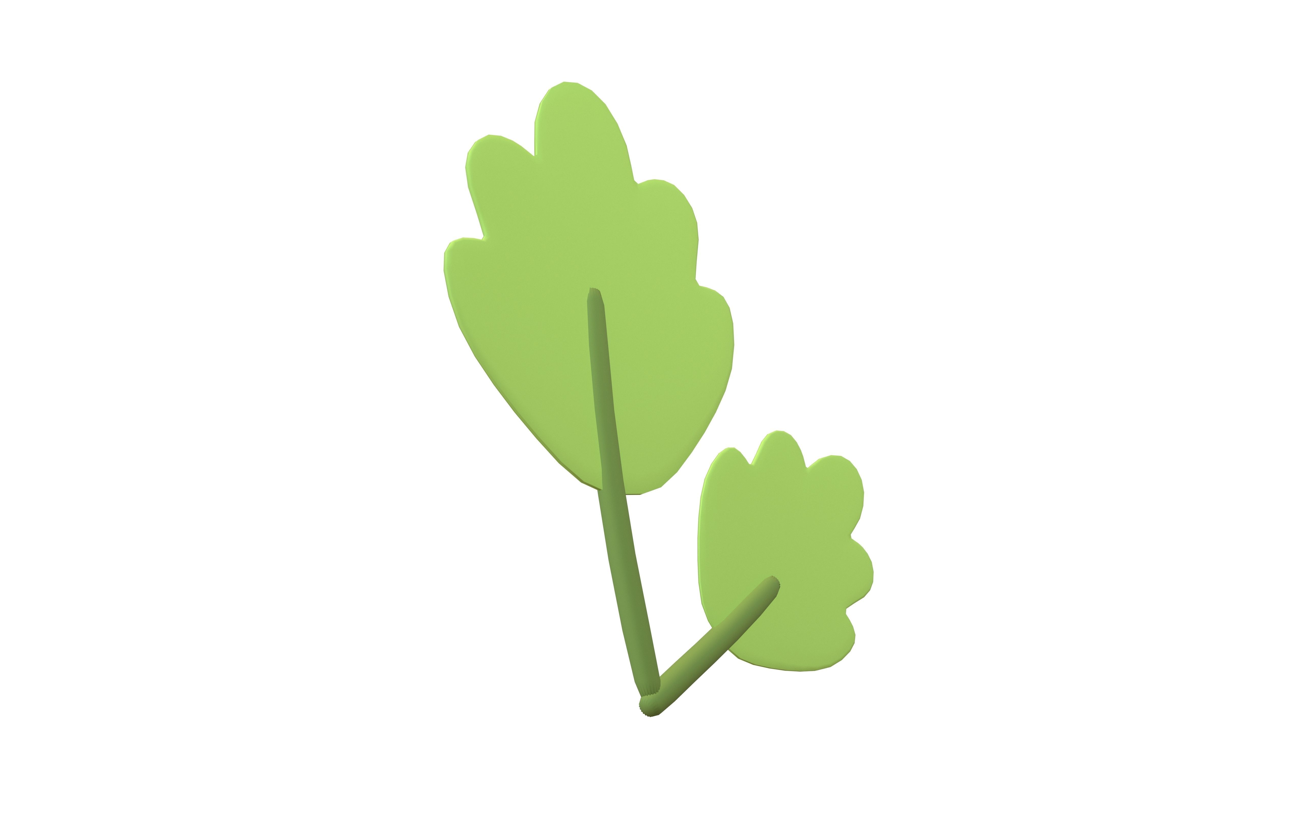 Cartoon Leaf v9 001 Low-poly 3D model_2