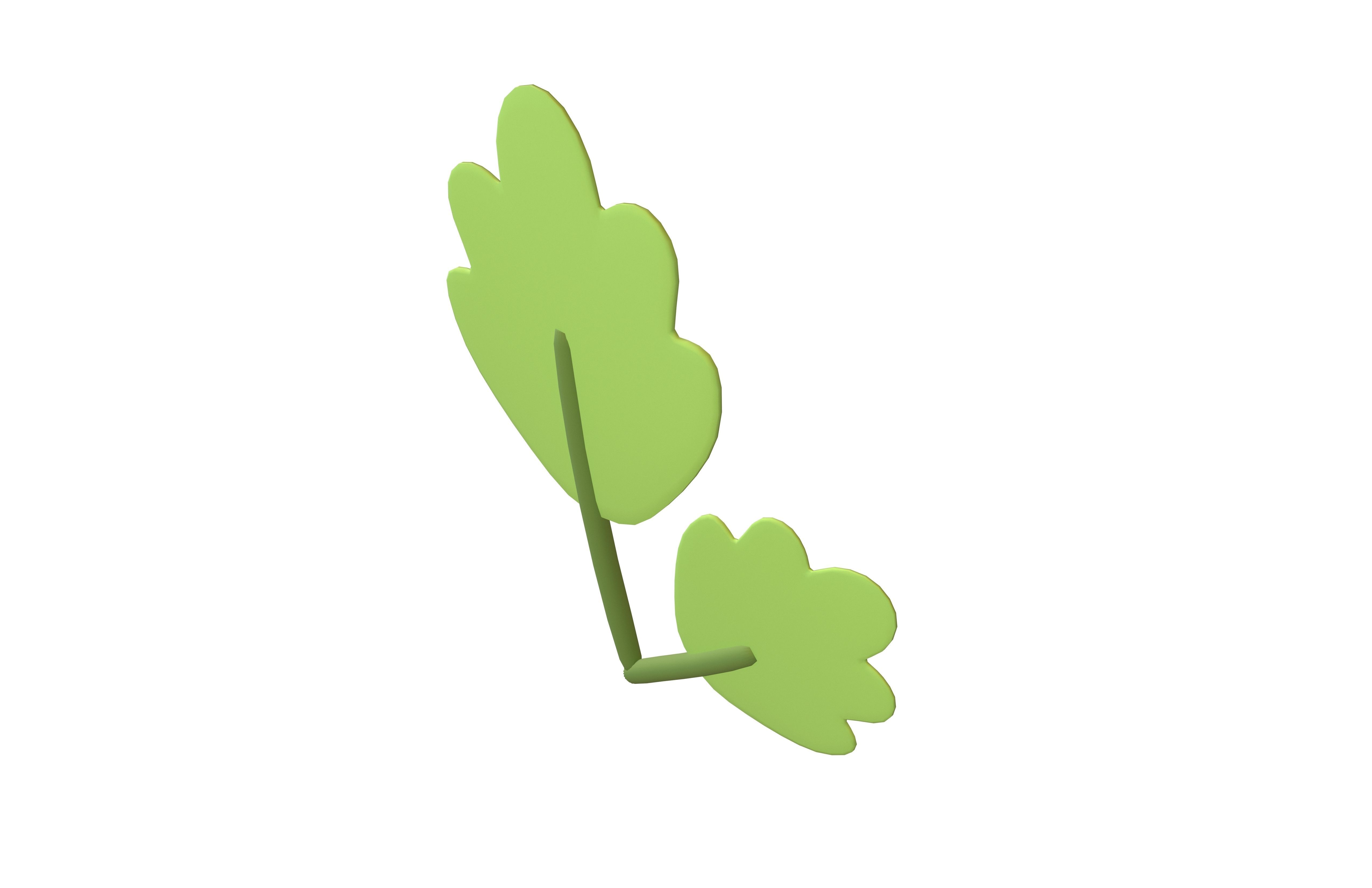 Cartoon Leaf v9 001 Low-poly 3D model_1