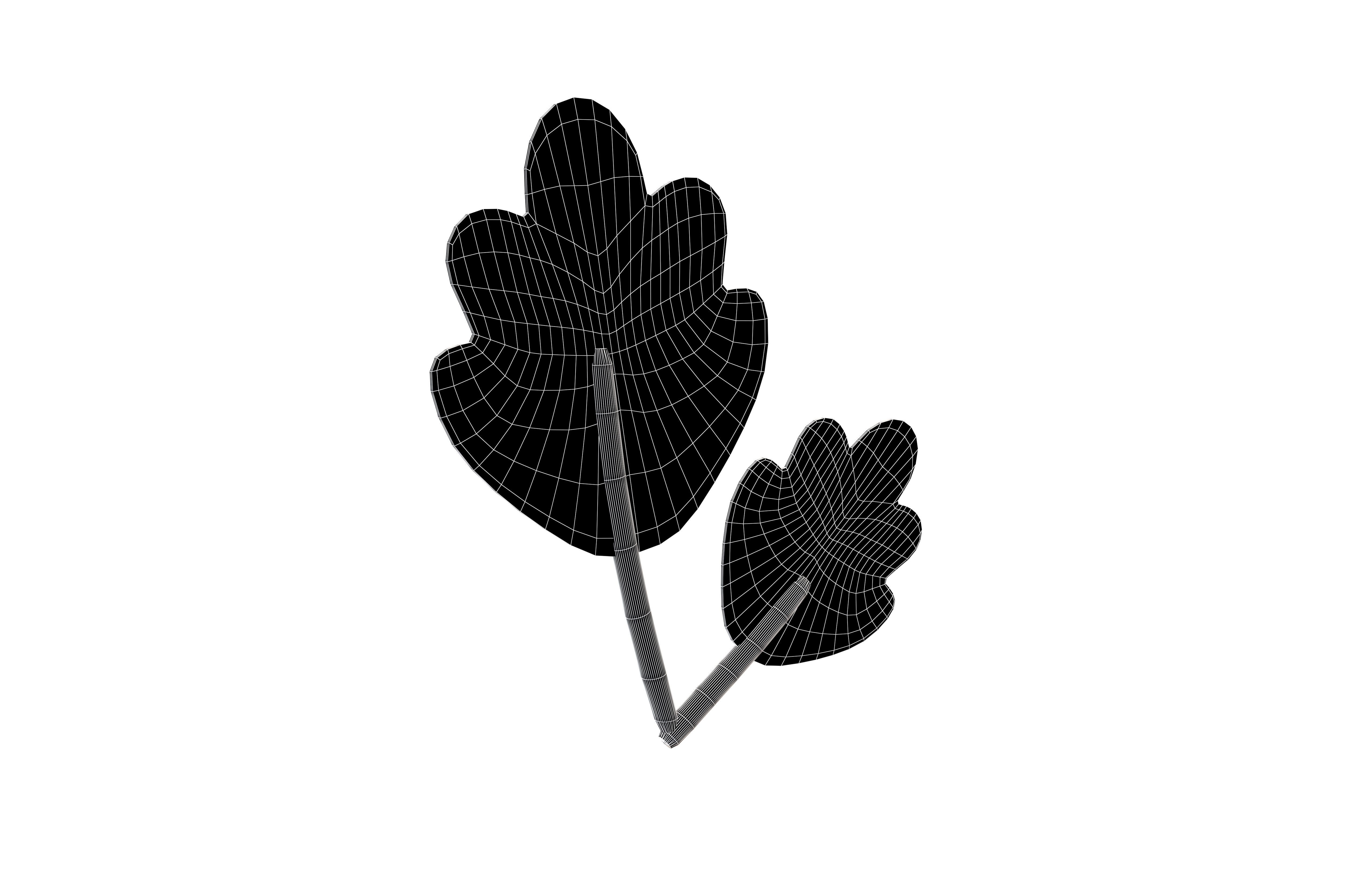 Cartoon Leaf v9 003 Low-poly 3D model_4