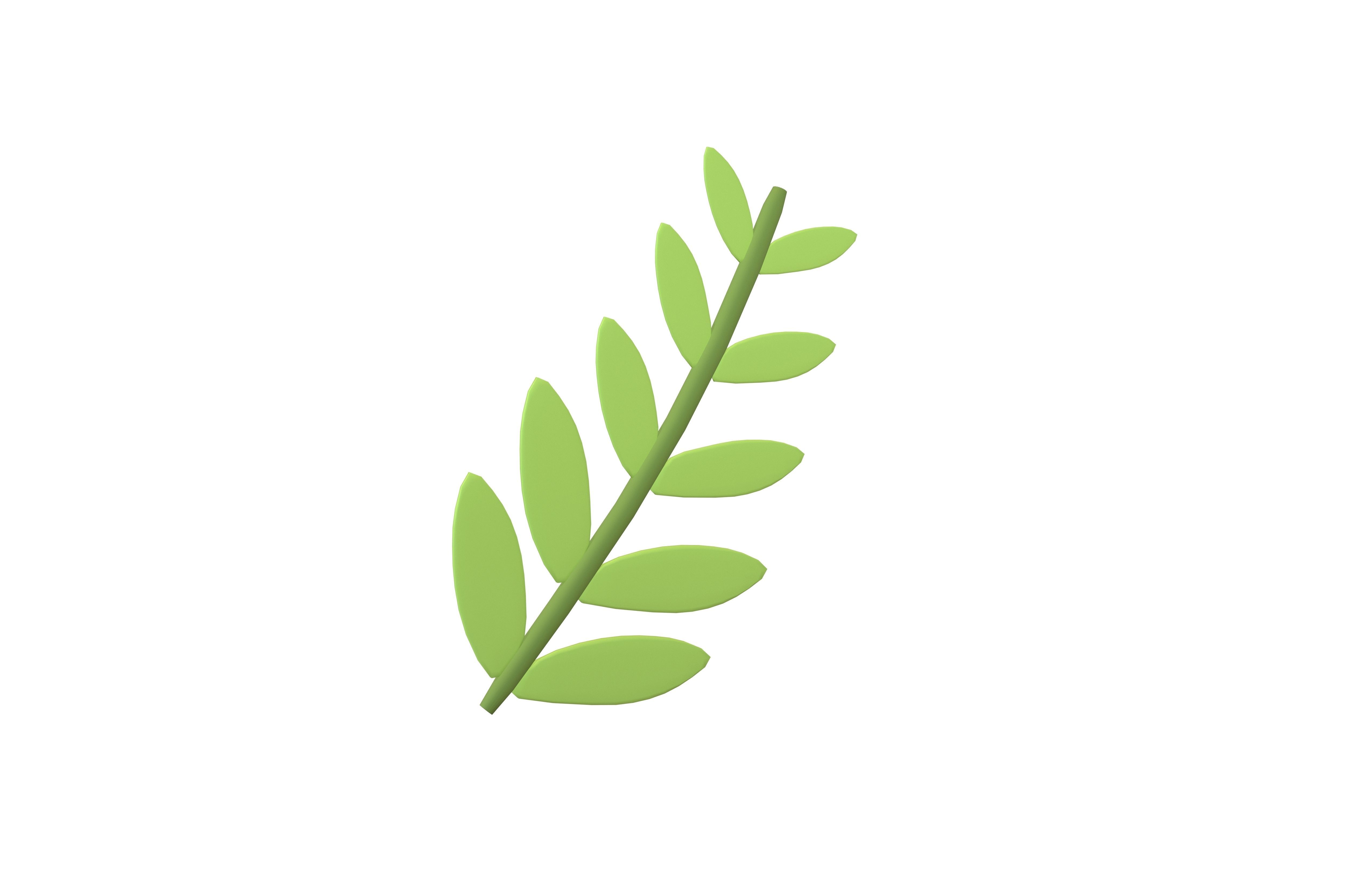 Cartoon Leaf v10 001 Low-poly 3D model_1