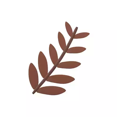 Cartoon Leaf v10 005 Low-poly 3D model