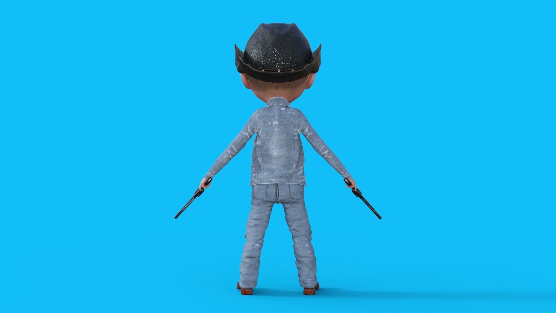 Cartoon Cowboy Rigged 3D model_22